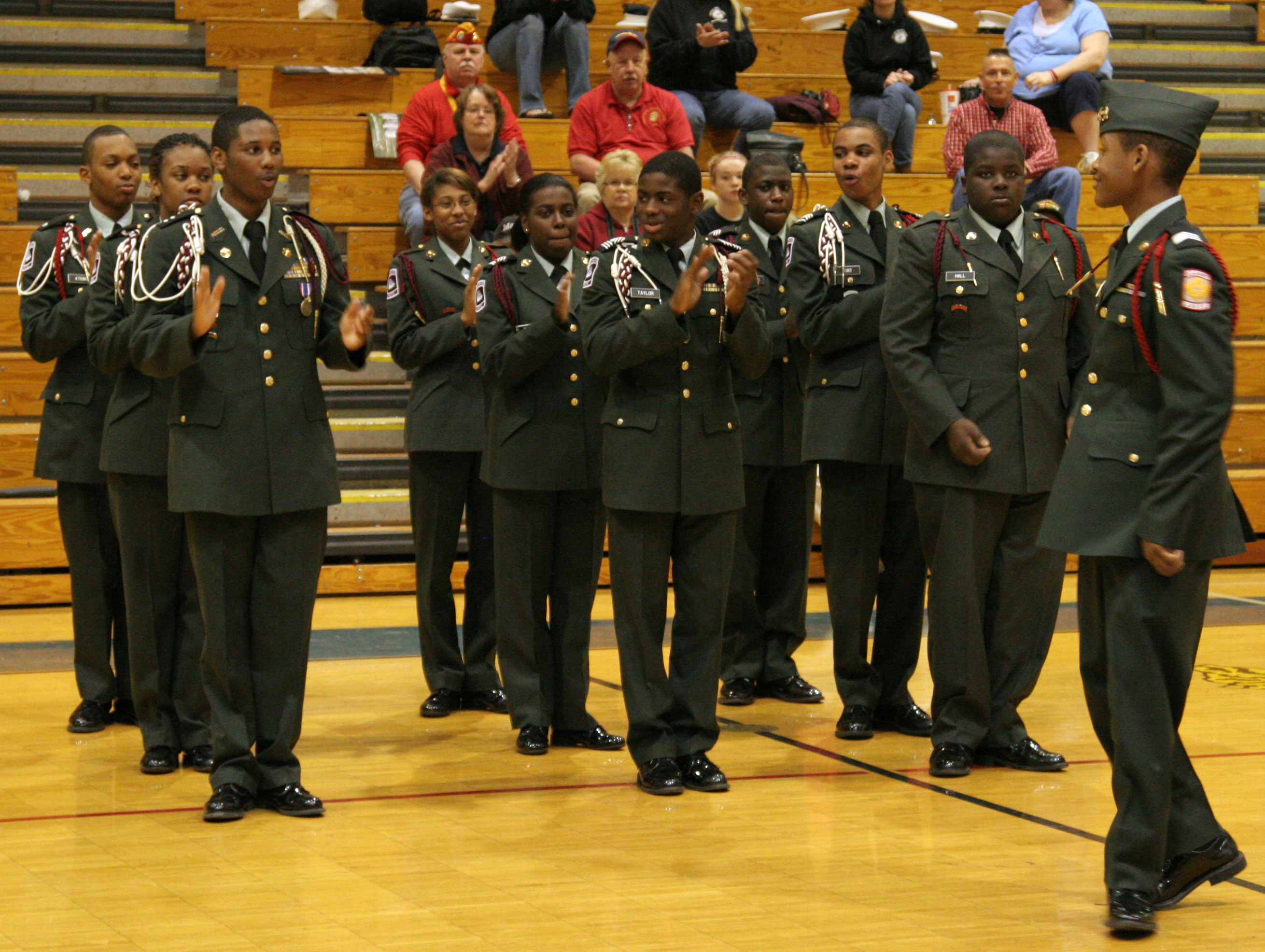 Army JROTC platoon wins drill competition judged by Marine Silent Drill