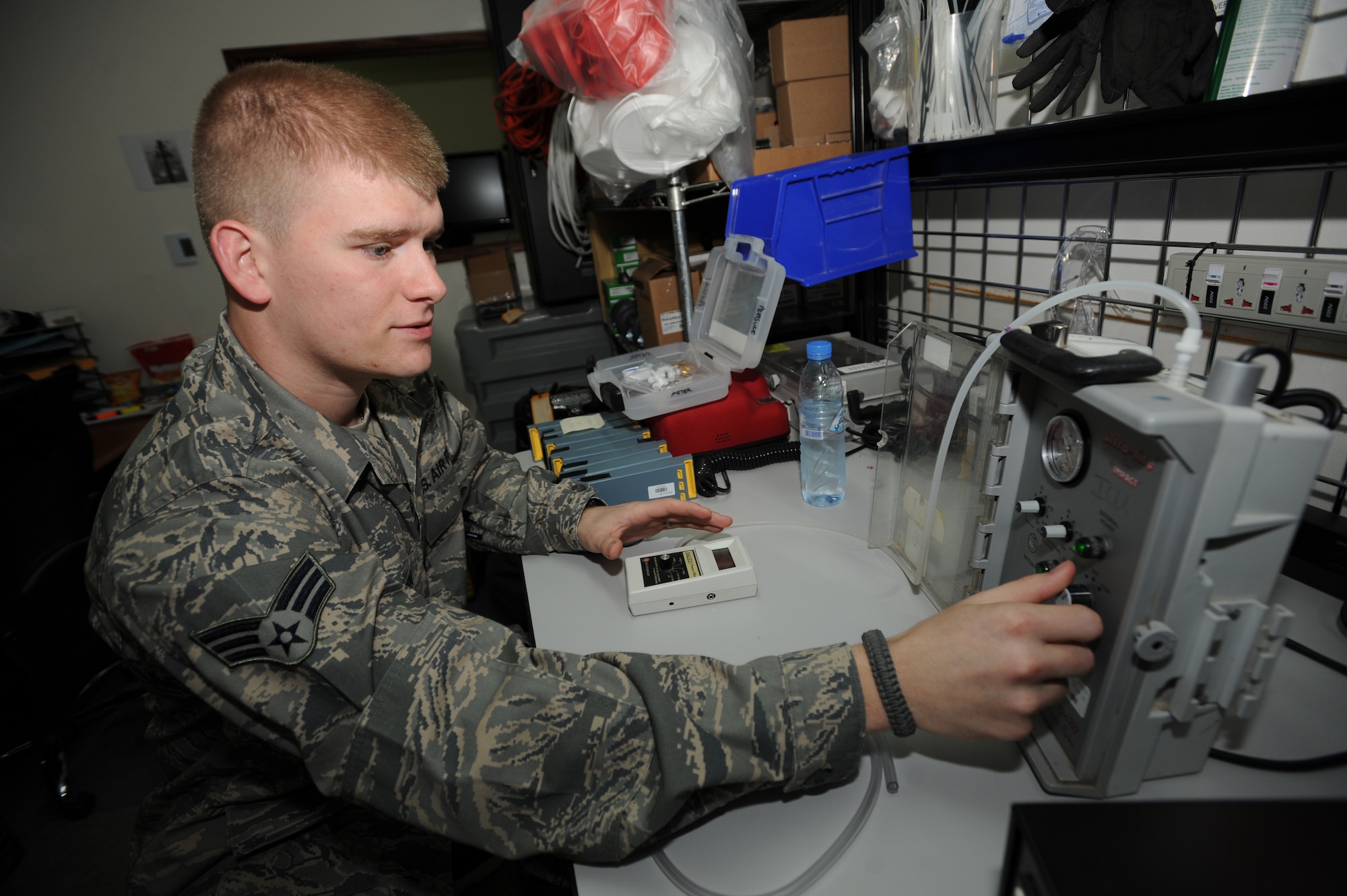 Senior Airman Jeffrey Holden	
Job title: Biomedical Equipment Technician
Job description: I inspect and calibrate medical equipment
Most rewarding job aspect: Knowing that I calibrated a piece of medical equipment that has saved people's lives
I'm proudest of: My accomplishments
Unit deployed from: 779th Medical Group Andrews AFB, Md.
Hometown: Burkburnett, Texas
