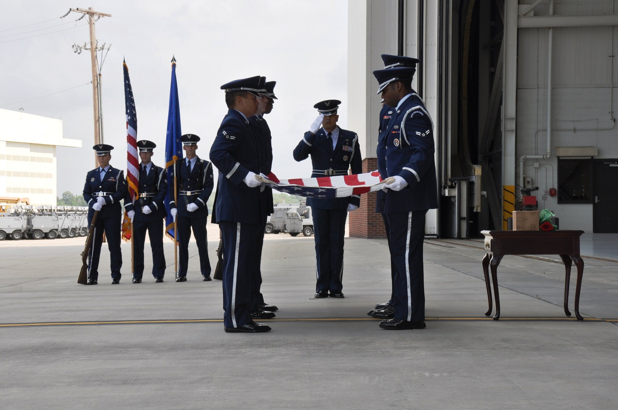 Members of the 315th Airlift Wing and family and friends of former 315th AW Commander, Major General Robert B. Stephens, gathered together on Apr. 16 at the Joint Base Charleston Air Base for a memorial service honoring him. In September 1988, he was selected as the vice commander, then became commander of the 315th AW until 1991. General Stephens is survived by his wife and partner of 50 years, Cathleen Prothro Hill Stephens, daughter, Mary Ella Stephens, son, Robert B. Stephens, Jr., grandaughter, Danielle Cathleen Krukowski, and brother, John C. Stephens. (U.S. Air Force Photo/ 2Lt Jeff Kelly)
