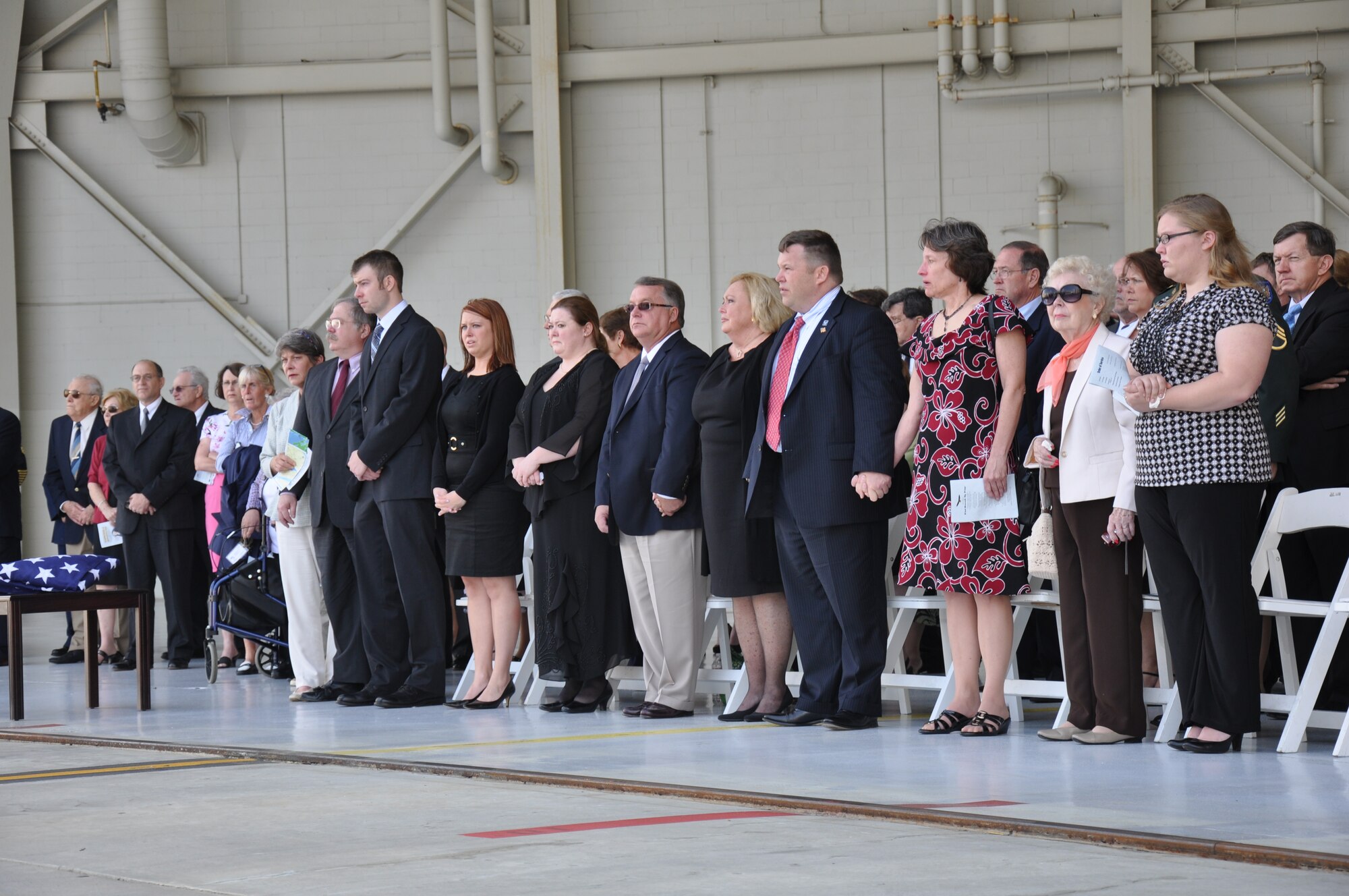 Members of the 315th Airlift Wing and family and friends of former 315th AW Commander, Major General Robert B. Stephens, gathered together on Apr. 16 at the Joint Base Charleston Air Base for a memorial service honoring him. In September 1988, he was selected as the vice commander, then became commander of the 315th AW until 1991. General Stephens is survived by his wife and partner of 50 years, Cathleen Prothro Hill Stephens, daughter, Mary Ella Stephens, son, Robert B. Stephens, Jr., grandaughter, Danielle Cathleen Krukowski, and brother, John C. Stephens. (U.S. Air Force Photo/ 2Lt Jeff Kelly)