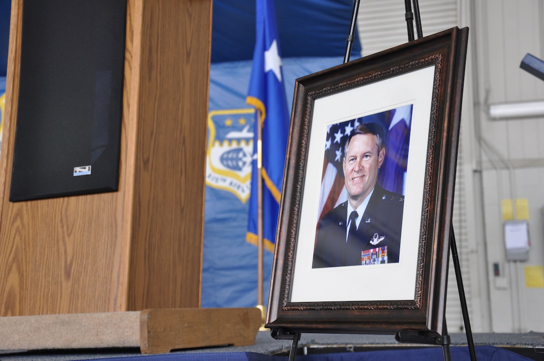 Members of the 315th Airlift Wing and family and friends of former 315th AW Commander, Major General Robert B. Stephens, gathered together on Apr. 16 at the Joint Base Charleston Air Base for a memorial service honoring him. In September 1988, he was selected as the vice commander, then became commander of the 315th AW until 1991. General Stephens is survived by his wife and partner of 50 years, Cathleen Prothro Hill Stephens, daughter, Mary Ella Stephens, son, Robert B. Stephens, Jr., grandaughter, Danielle Cathleen Krukowski, and brother, John C. Stephens. (U.S. Air Force Photo/ 2Lt Jeff Kelly)