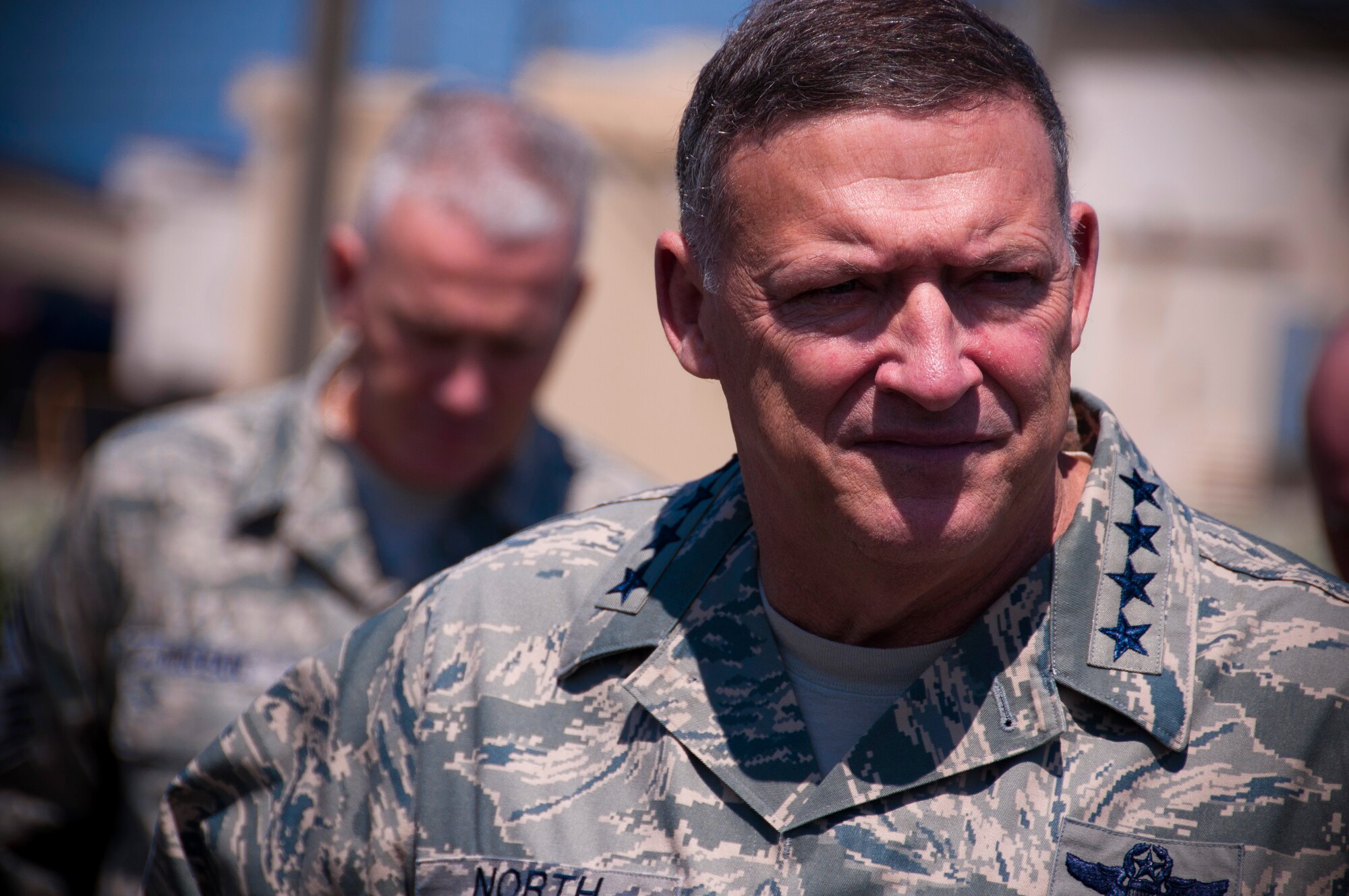 YOKOTA AIR BASE, Japan -- General Gary North, Pacific Air Forces commander, speaks with 374th Logistics Readiness Squadron fuels Airmen here April 17. General North visited Yokota AB to thank Airmen for their efforts in support of Operation Tomodachi. (U.S. Air Force photo/Staff Sgt. Chad C. Strohmeyer)