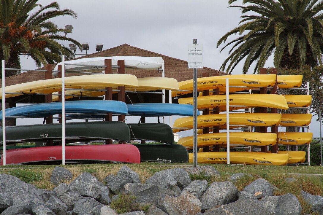 Kayaks and canoes from the base marina can be utilized for physical training and recreation by authorized patrons, including active duty, reservists retirees and Department of Defense employees aboard Marine Corps Recruit Depot San Diego.