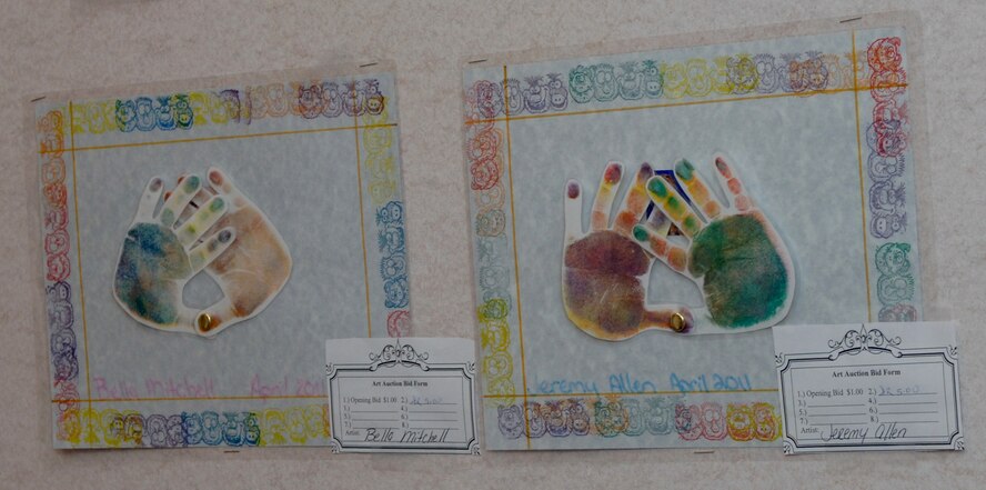 Children’s artwork adorns the walls of the Child Development Center at Ellsworth Air Force Base, S.D., April 19, 2011. Parents will have the opportunity to view and purchase the masterpieces now through April 28. (U.S. Air Force photo by Senior Airman Jarad A. Denton)