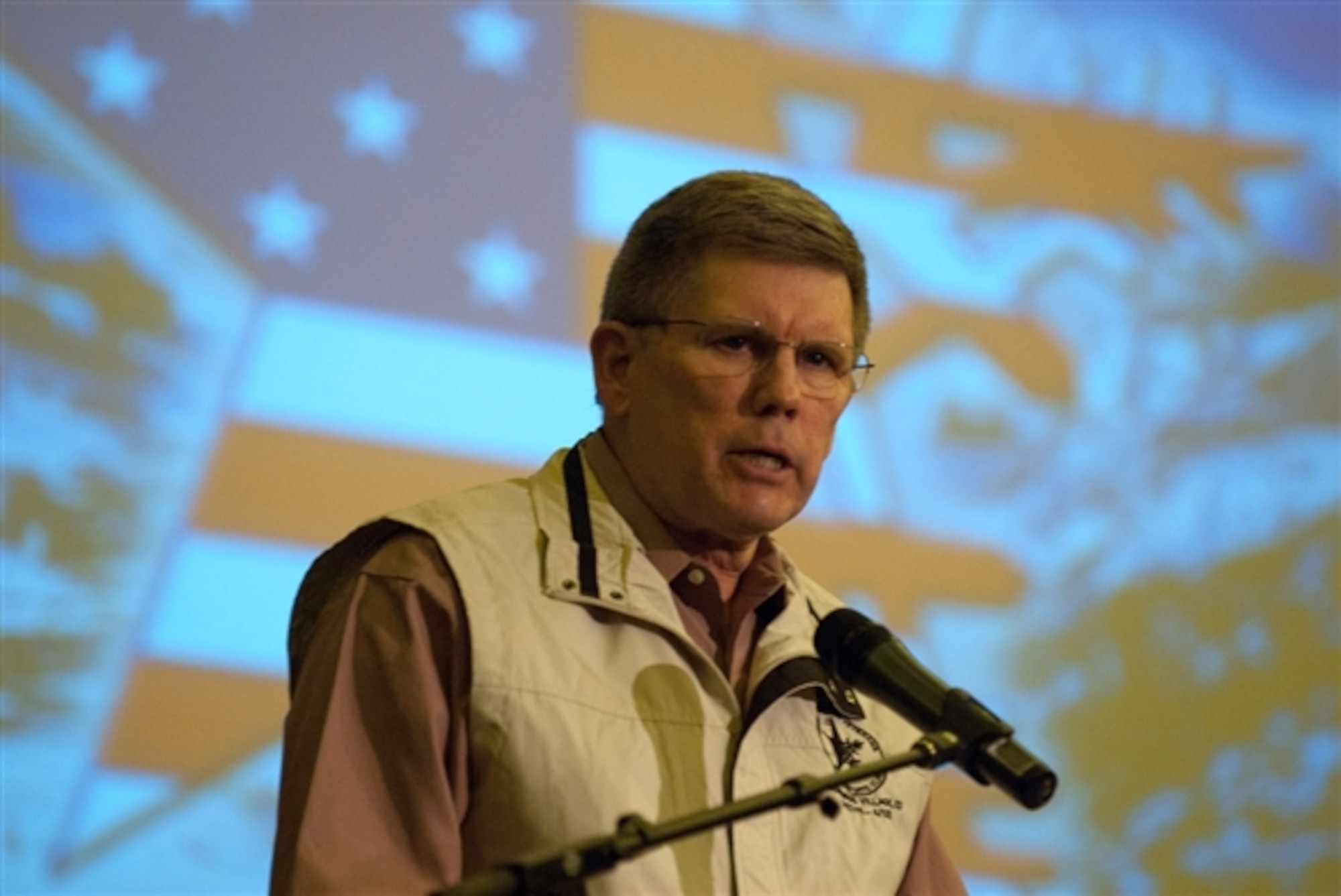 Wallace E. “Wally” Tyson, the national commander of the Disabled American Veterans, addresses participants in March 2011 during the National Disabled Veterans Winter Sports Clinic in Snowmass Village, Colo.  (Veterans Administration photo)