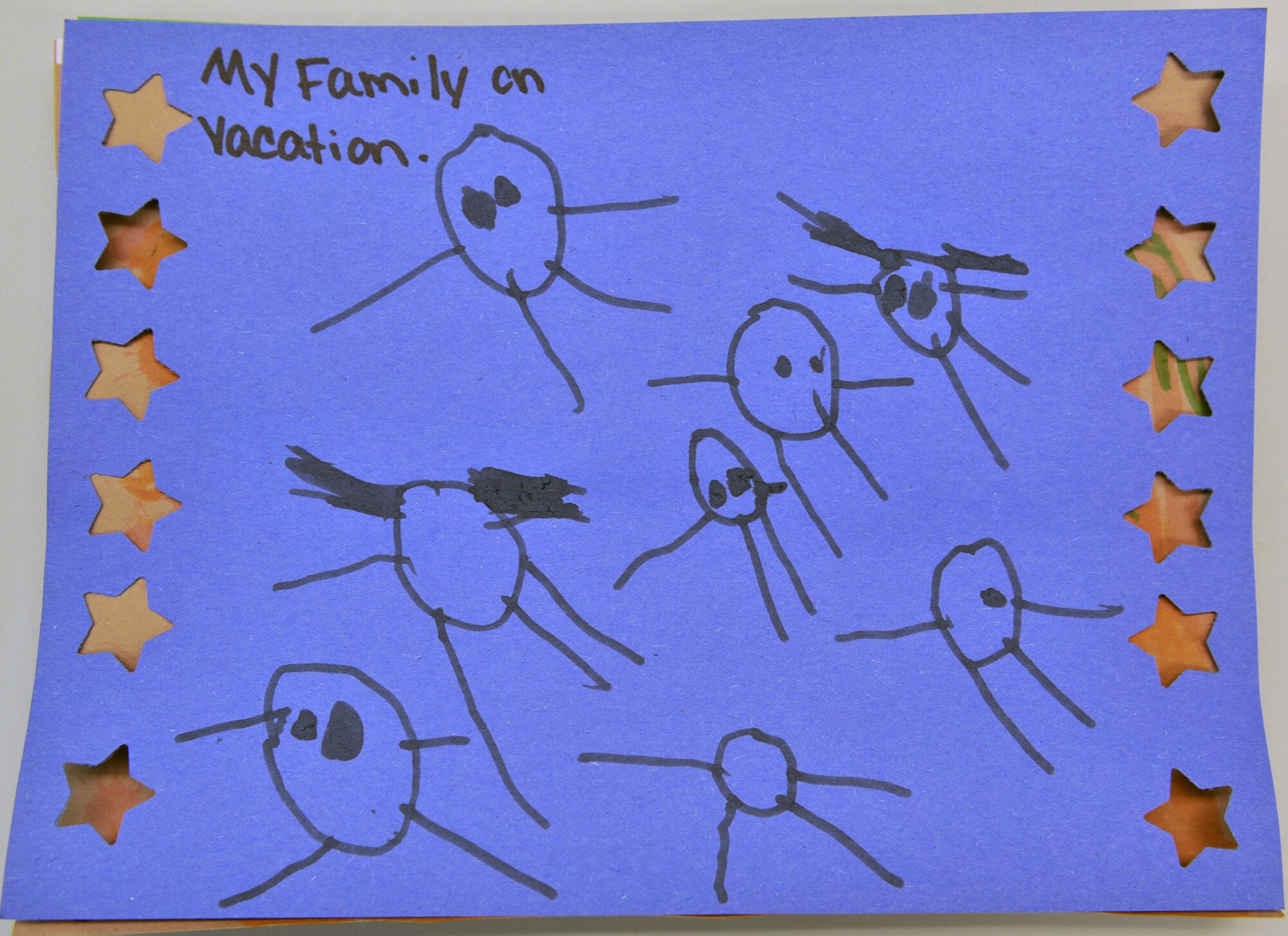 Children at the Cannon Air Force Base, N.M., Child Development Center drew pictures expressing what it means to be a military child, read books, sang songs, and participated in other activities to celebrate being military children throughout the month of April.  (courtesy photo) (RELEASED)