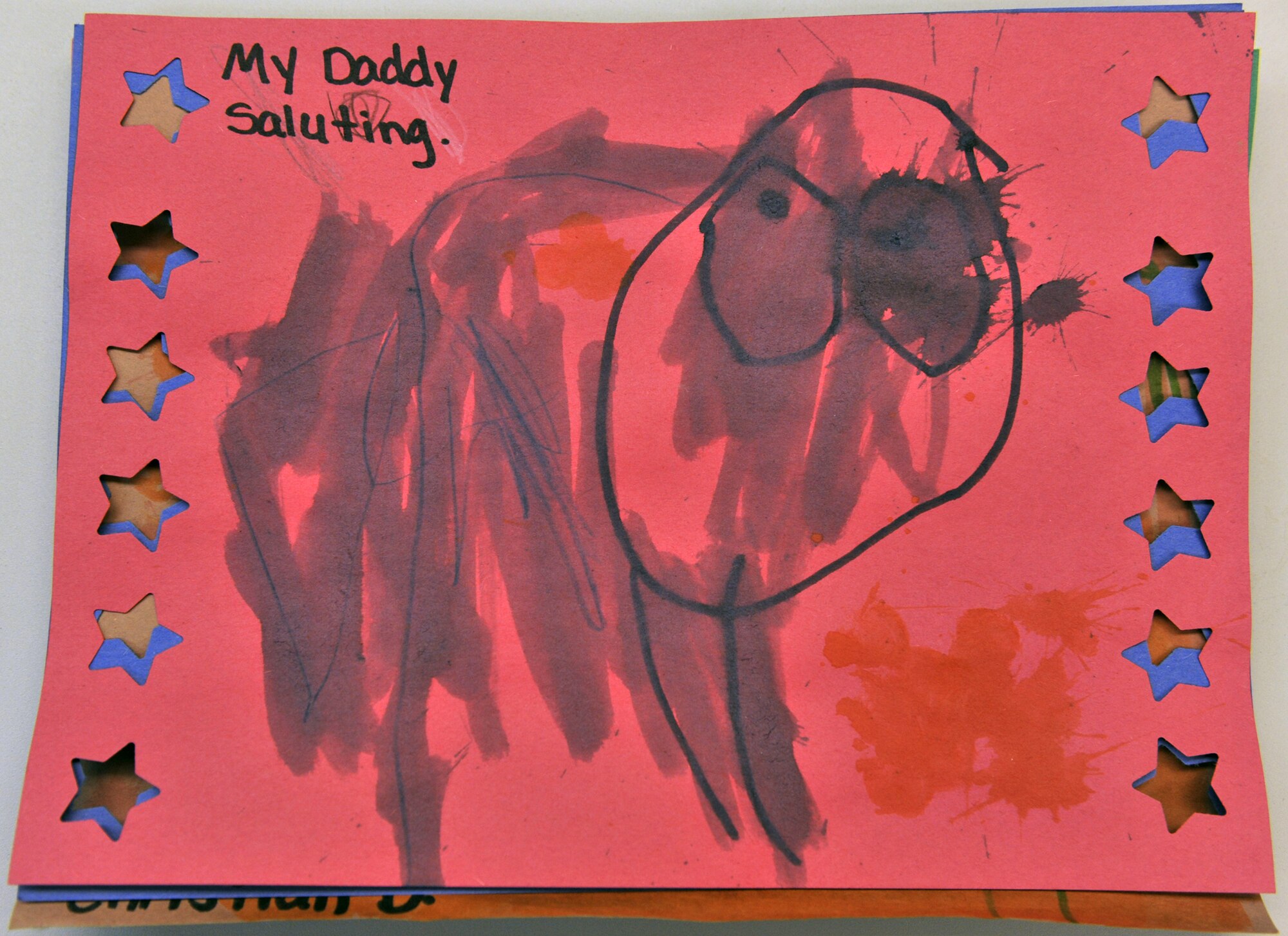 Children at the Cannon Air Force Base, N.M., Child Development Center drew pictures expressing what it means to be a military child, read books, sang songs, and participated in other activities to celebrate being military children throughout the month of April.  (courtesy photo) (RELEASED)