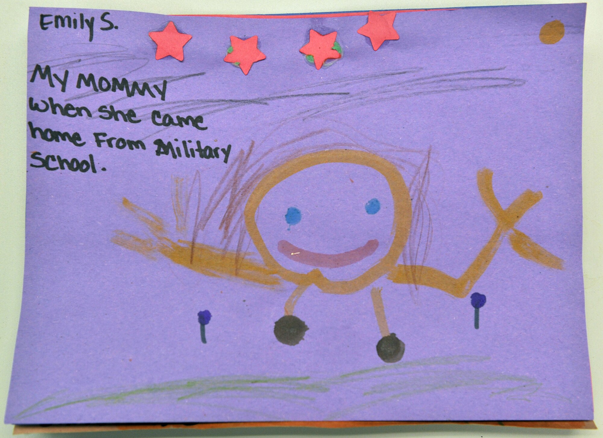 Children at the Cannon Air Force Base, N.M., Child Development Center drew pictures expressing what it means to be a military child, read books, sang songs, and participated in other activities to celebrate being military children throughout the month of April.  (courtesy photo) (RELEASED)