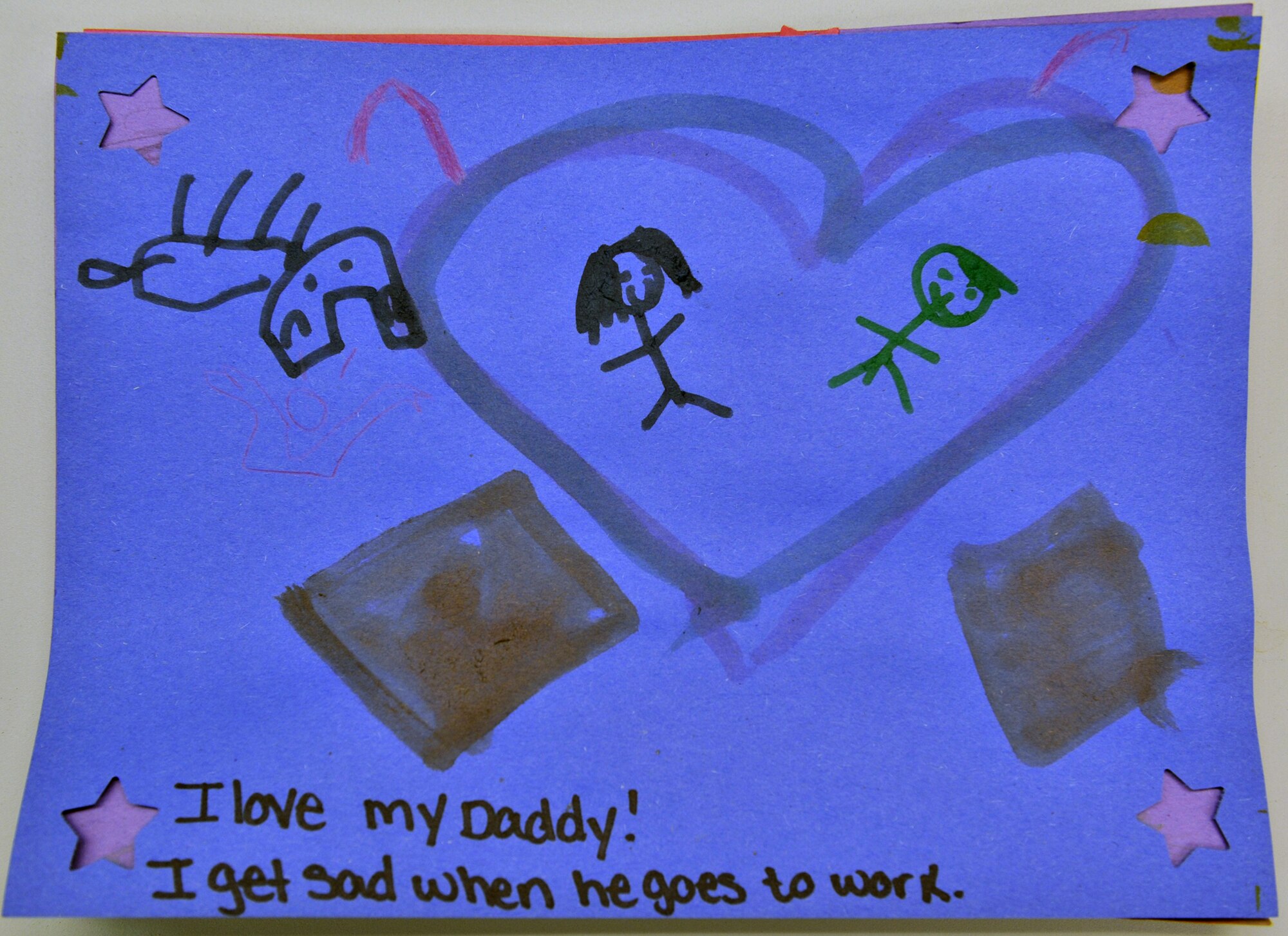 Children at the Cannon Air Force Base, N.M., Child Development Center drew pictures expressing what it means to be a military child, read books, sang songs, and participated in other activities to celebrate being military children throughout the month of April.  (courtesy photo) (RELEASED)