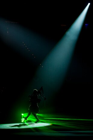 LAS VEGAS -- The Wicked Tinkers, a tribal celtic professional band, perform during the International Tattoo at the Thomas & Mack Center April 15.  The international tattoo is a show celebrating the contribution of America's armed forces. (U.S. Air Force photo by Senior Airman Brett Clashman)