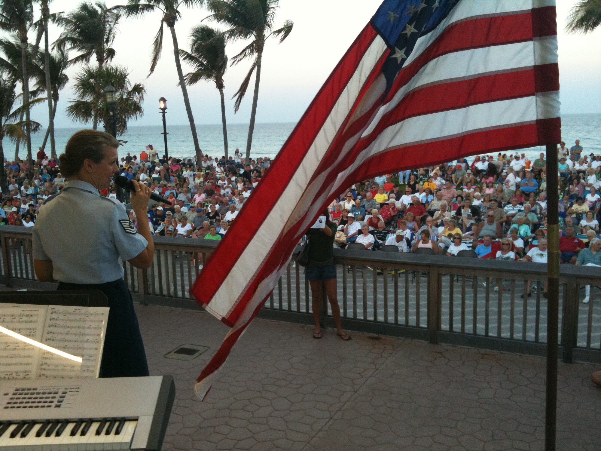 Technical Sergeant Krista Joyce of the United
States Air Force Academy Band's Falconaires, Deerfield Beach, Florida.
