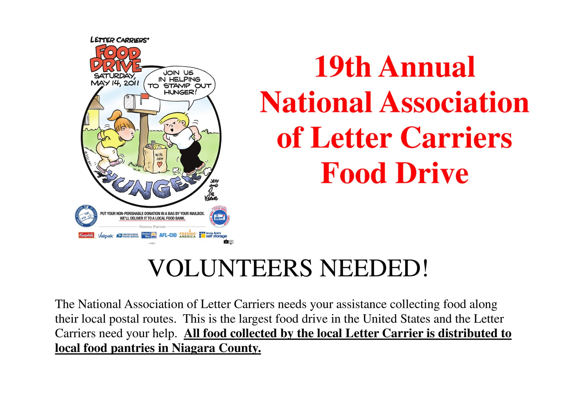 19th Annual National Association of Letter Carriers Food Drive