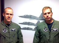 Second Lt. Matt Kading, left, and 2nd Lt. Don Davis, graduated from Introduction to Fighter Fundamentals Class 11-FBV, April 14, at Vance AFB, Okla. (U.S. Air Force photo)
