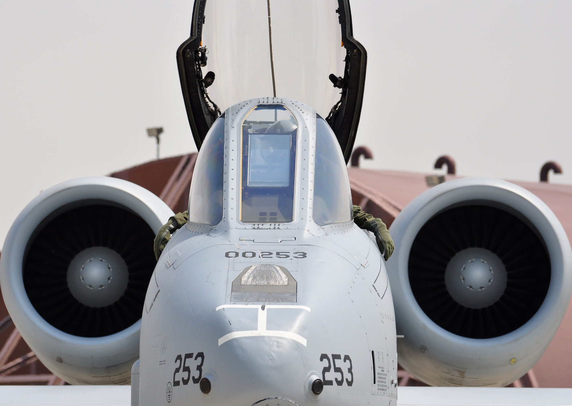 The last two A-10C Thunderbolt II aircraft return to the Korean Peninsula from Exercise COPE TIGER/Balikatan deployment on April 21, 2011. This occasion marks the first time that all A-10C model aircraft assigned to Osan AB ROK have been on the Korean Peninsula at the same time. The A-10C's primary mission is to provide lethal, precision firepower in any potential close air support scenario. (U.S. Air Force photo/Staff Sgt. Chad Thompson)