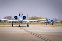 The last two A-10C Thunderbolt II aircraft return to the Korean Peninsula from Exercise COPE TIGER/Balikatan deployment on April 21, 2011. This occasion marks the first time that all A-10C model aircraft assigned to Osan AB ROK have been on the Korean Peninsula at the same time. The A-10C's primary mission is to provide lethal, precision firepower in any potential close air support scenario. (U.S. Air Force photo/Staff Sgt. Chad Thompson)