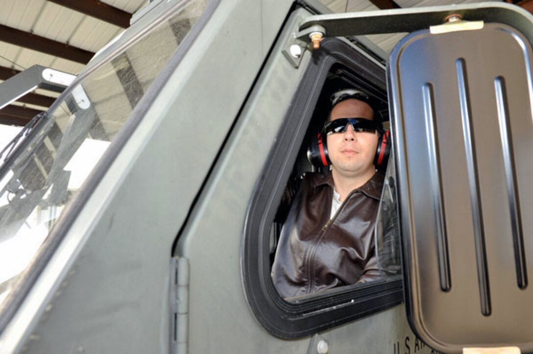Gunar Moschner, a former senior airman who was severely injured while deployed to Southwest Asia, now works with the 325th Mission Support Group at Tyndall Air Force Base, Fla. Using the Air Force's Wounded Warrior Employment Program, Mr. Moschner was able to obtain a job as an Air Force civilian, after he medically separated from the service. (U.S. Air Force photo/Jonathan Gibson) 