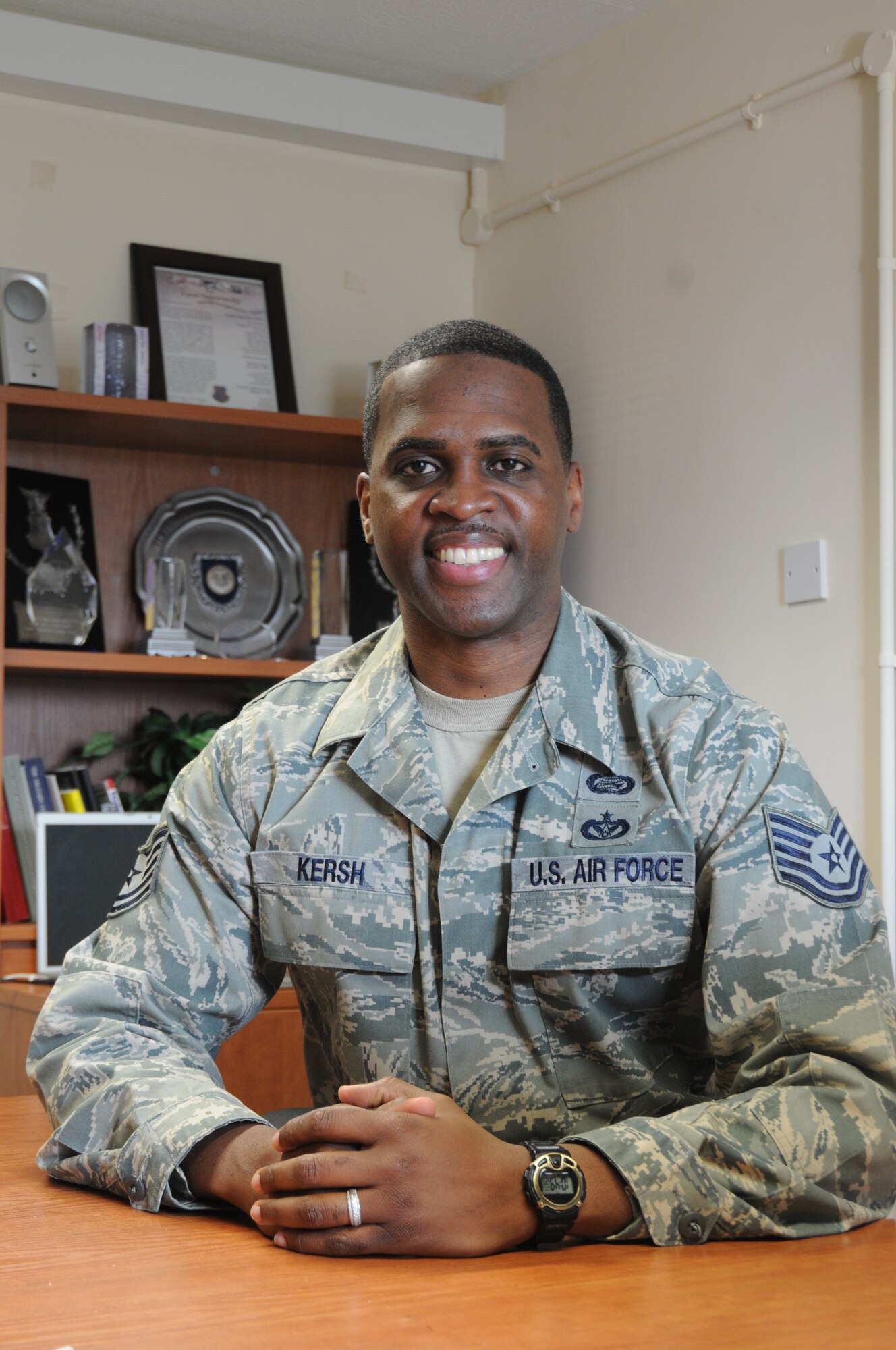 Technical Sgt. Darius Kersh was selected as the top EO specialist after nominations from 91 wings throughout the Air Force were submitted into the annual awards. His selection marked the third year in a row the 501st Combat Support Wing EO program or person has won at the Air Force level.