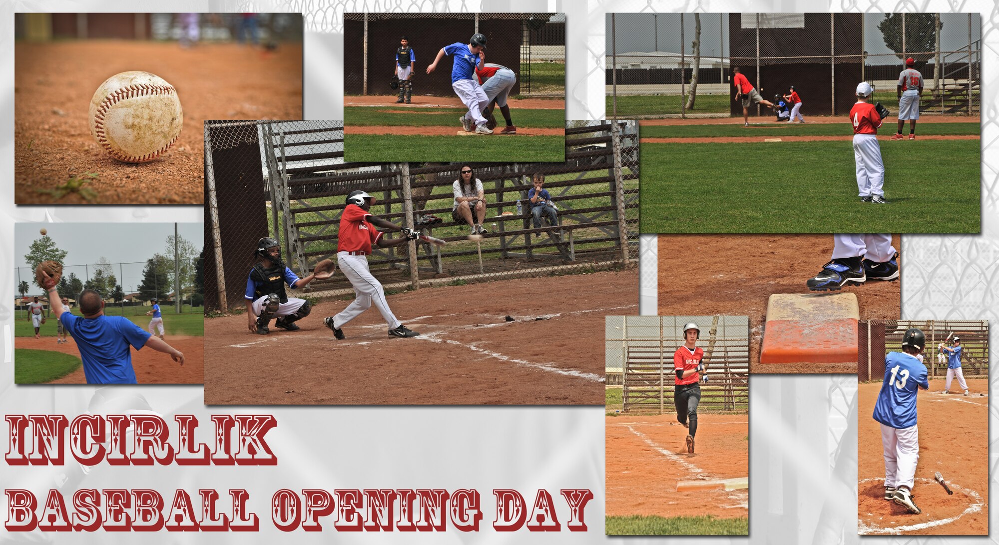 Opening day for little league baseball began with an exhibition game on April 16, 2011 here. Incirlik children played against their parents and the parents played with their less dominant hand.  April is designated as the Month of the Military Child, underscoring the important role military children play in the armed forces community according to the U.S. Department of Defense website. The website also says the Month of the Military Child is an opportunity to recognize military children and youth for their heroism, character, courage, sacrifices and continued resilience. (U.S. Air Force Illustration by Staff Sgt. Alexandre Montes) 