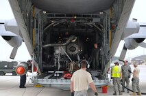 LAUGHLIN AIR FORCE BASE, Texas -- A C-130 from the 302nd Air Expedionary Group equipped with the U.S. Forest Service’s Modular Airborne Fire Fighting System gets refueled before departing to support ongoing wildfires in Mexico and Texas. (U.S. Air Force photo by Senior Airman Scott Saldukas)