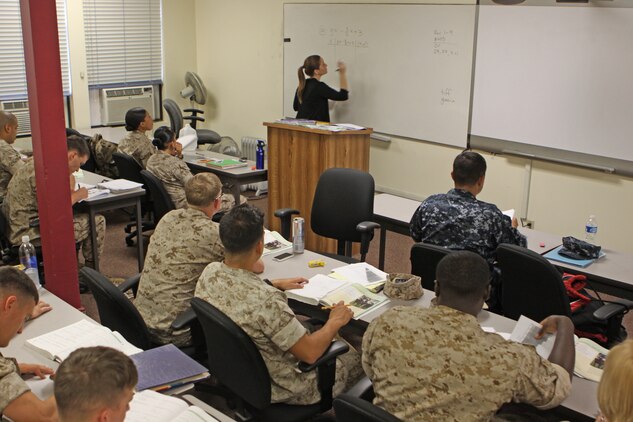 Students attending the Military Academic Skills Program or MASP, a program designed to improve reading, writing, communications and math skills, study at the Joint Education Center, April 21. The MASP program is one of a myriad of programs the military offers to active-duty and spouses affiliated with Camp Pendleton at the JEC.