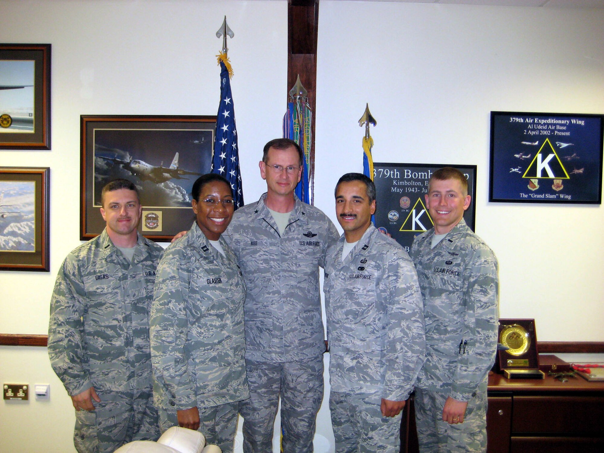 TRAVIS AIR FORCE BASE, Calif. -- 349th member recognized at 379th Air Expeditionary Wing for work with CGOC. (U.S. Air Force courtesy photo)