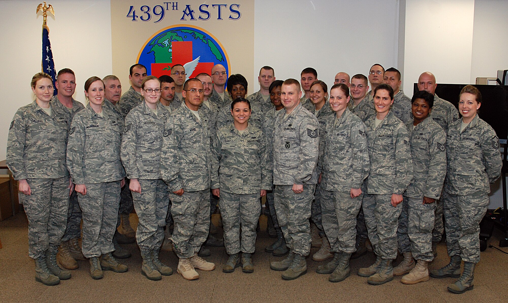 After completing an 11 day class aimed towards Staff and Technical Sergeants to improve their leadership capabilities Westover Airmen graduated from the NCOLDC (Non Commission Officer Leader development course) class April, 15. (US Air Force photo/Senior Airmen Alexander Brown)