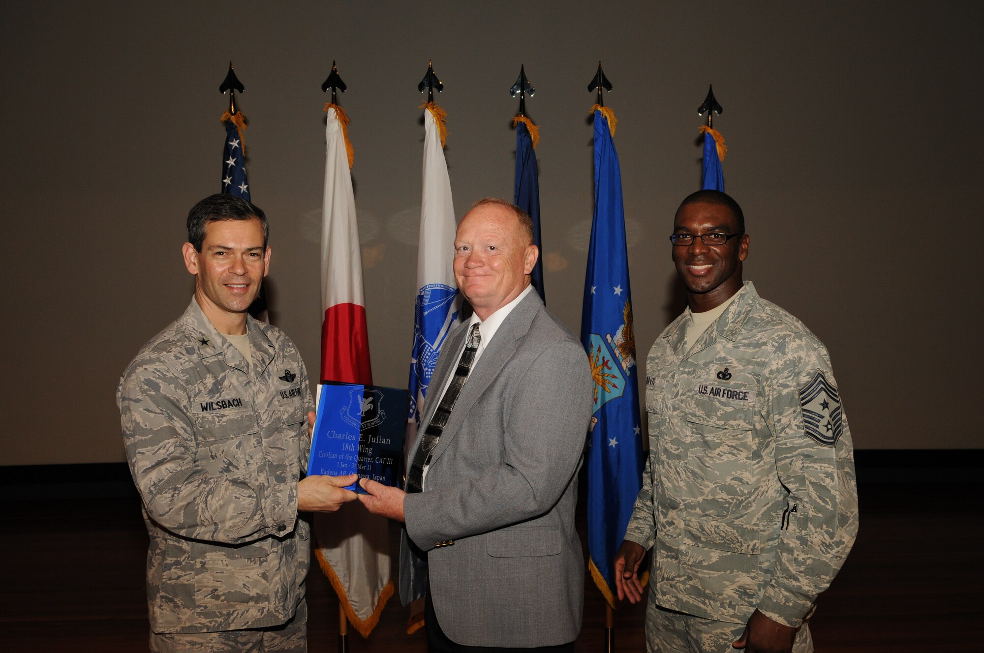 Mr. Charles E. Julian, 18th Contracting Squadron, was named the Team Kadena and 18th Wing Category III Civilian of the Quarter. (U.S. Air Force photo/Airman 1st Class Jarvie Z. Wallace)