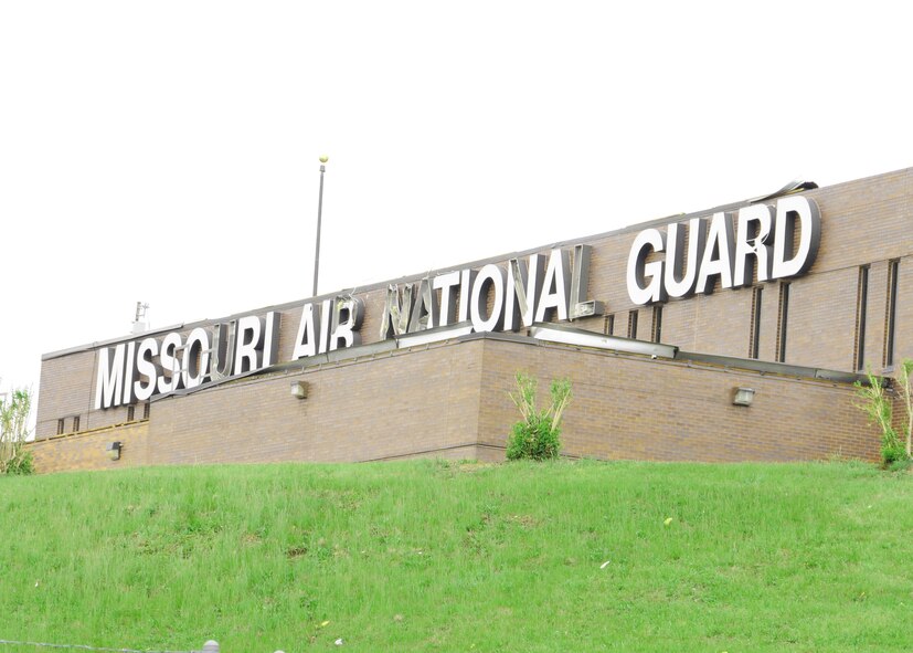 The headquarters building at the 131st Bomb Wing Missouri Air National Guard base at Lambert Field was damaged extensively when a Catagory EF2 tornado hit the area April 22.  No injuries were reported at the base, but damage was extensive to many of the buildings on the south side of the base.  (Photo by Master Sgt Mary-Dale Amison)