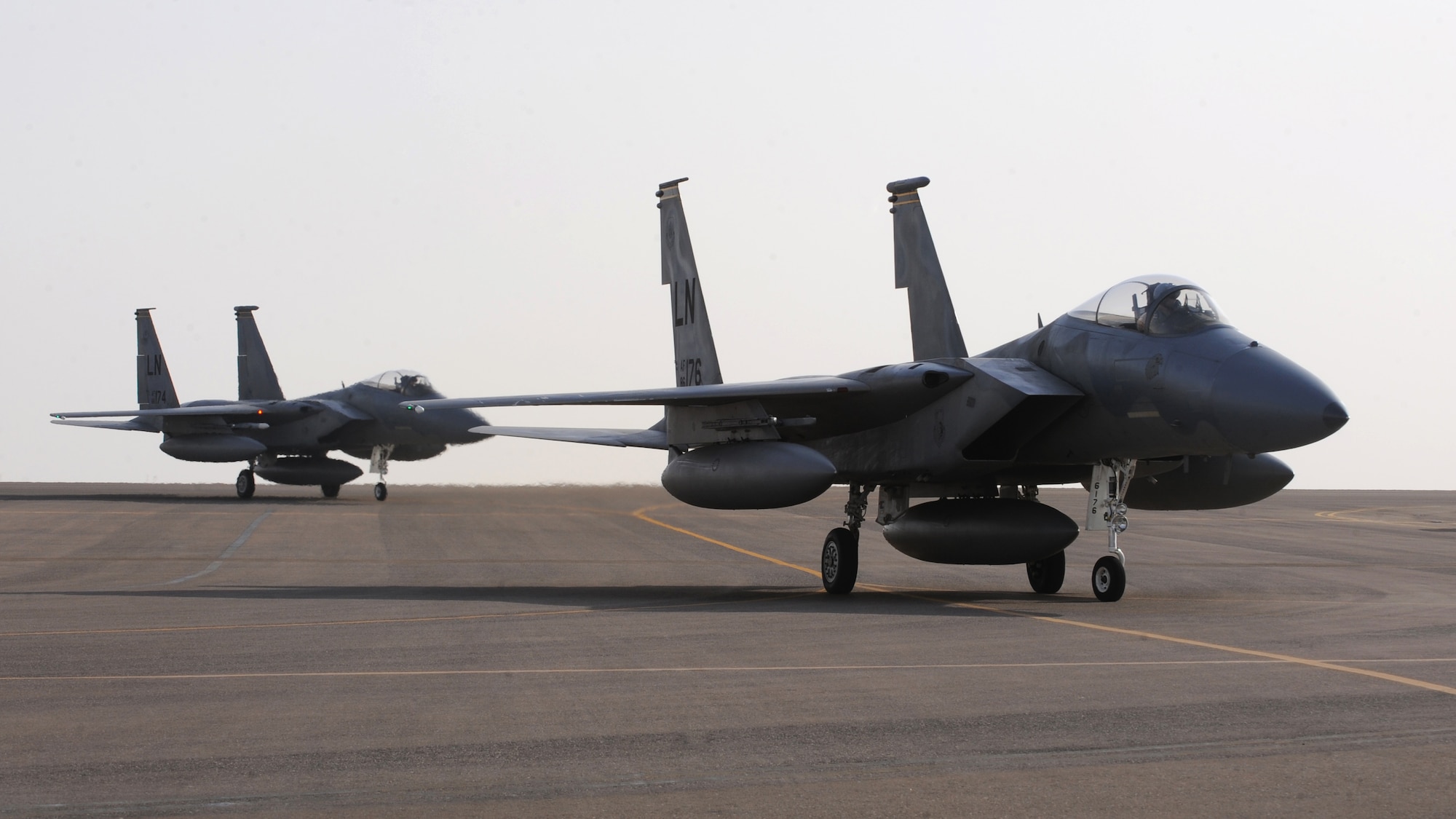 The 493rd Expeditionary Fighter Squadron's F-15Cs, deployed from RAF Lakenheath, United Kingdom, arrived in Southwest Asia April 9, 2011, to support Operations Enduring Freedom, New Dawn and Combined Joint Task Force-Horn of Africa in the U.S. Central Command?s Area of Responsibility. The F-15C is considered among the most successful modern fighters with over 100 aerial combat victories with no losses. (U.S. Air Force photo by Senior Airman Maynelinne De La Cruz) 