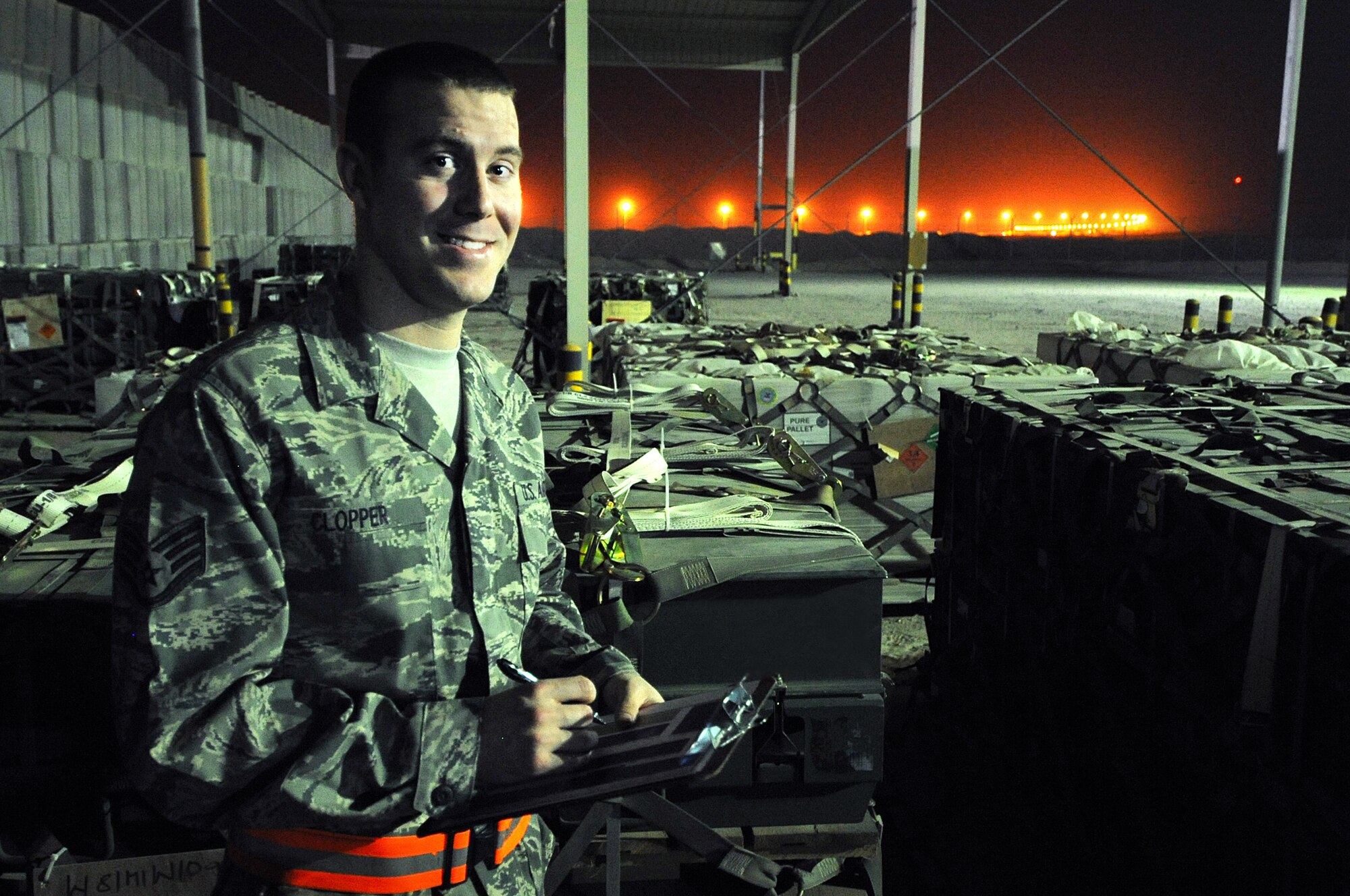 Staff Sgt. Charles Clopper is deployed from the 19th Equipment Maintenance Squadron at Little Rock Air Force Base, Ark. (U.S. Air Force photo by Senior Airman Cynthia Spalding)

