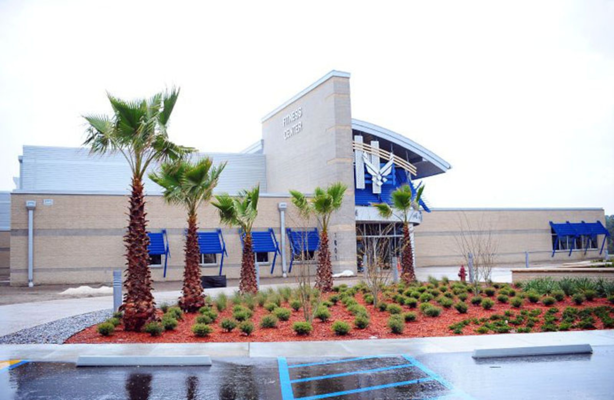 The fitness center at Tyndall Air Force Base, Fla., is the Defense Department's first building to be awarded the U.S. Green Building Council's Leadership in Energy and Environmental Design Platinum level. (U.S. Air Force photo/Sarah English)