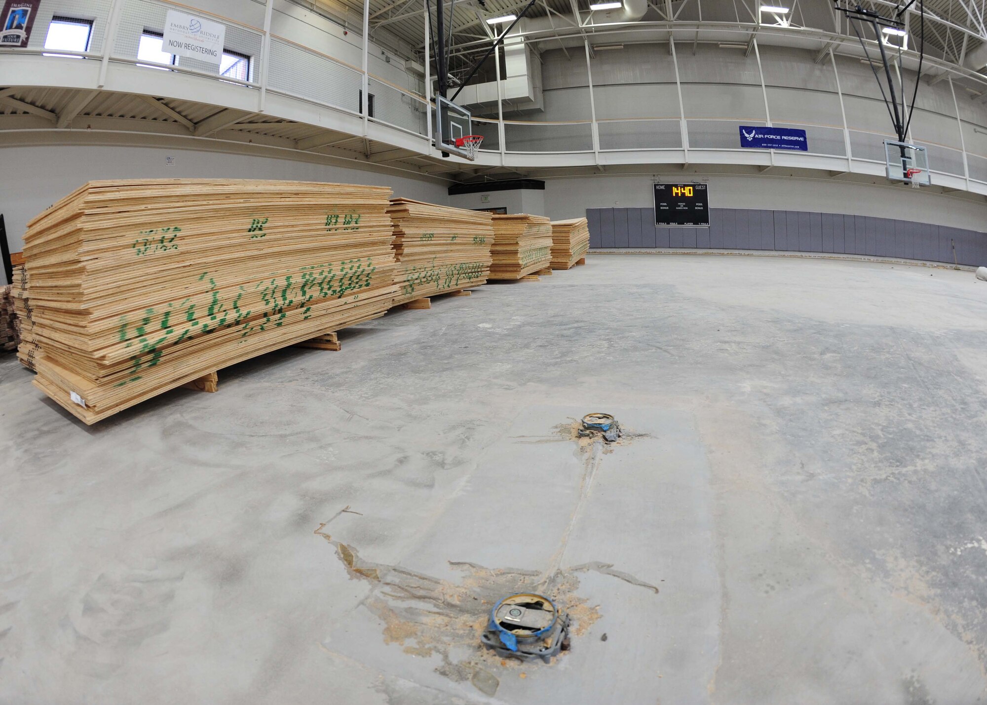 DYESS AIR FORCE BASE, Texas -- The track, football field and basketball court will be resurfaced and a 440-meter track will be built around the softball field for physical assessment training. Improvements to the track include a new rubberized and flat running surface to decrease injuries, the turf on the football field will be repaired and the basketball floor will be re-done. The project is estimated to take approximately 120 days to complete and cost approximately $1 million. 