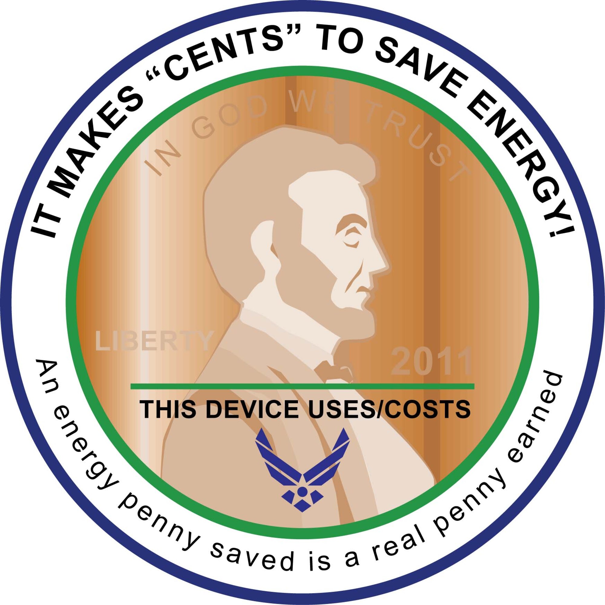 These 1.5-inch diameter circular stickers are being used to place on energy consuming items such a computer monitors, light switches, and coffee pots. Using a handheld wattmeter, a calculator, and a magic marker to write the hourly or daily energy use cost directly on the sticker, facility managers or anyone can quickly communicate the real cost of an energy use decision.

