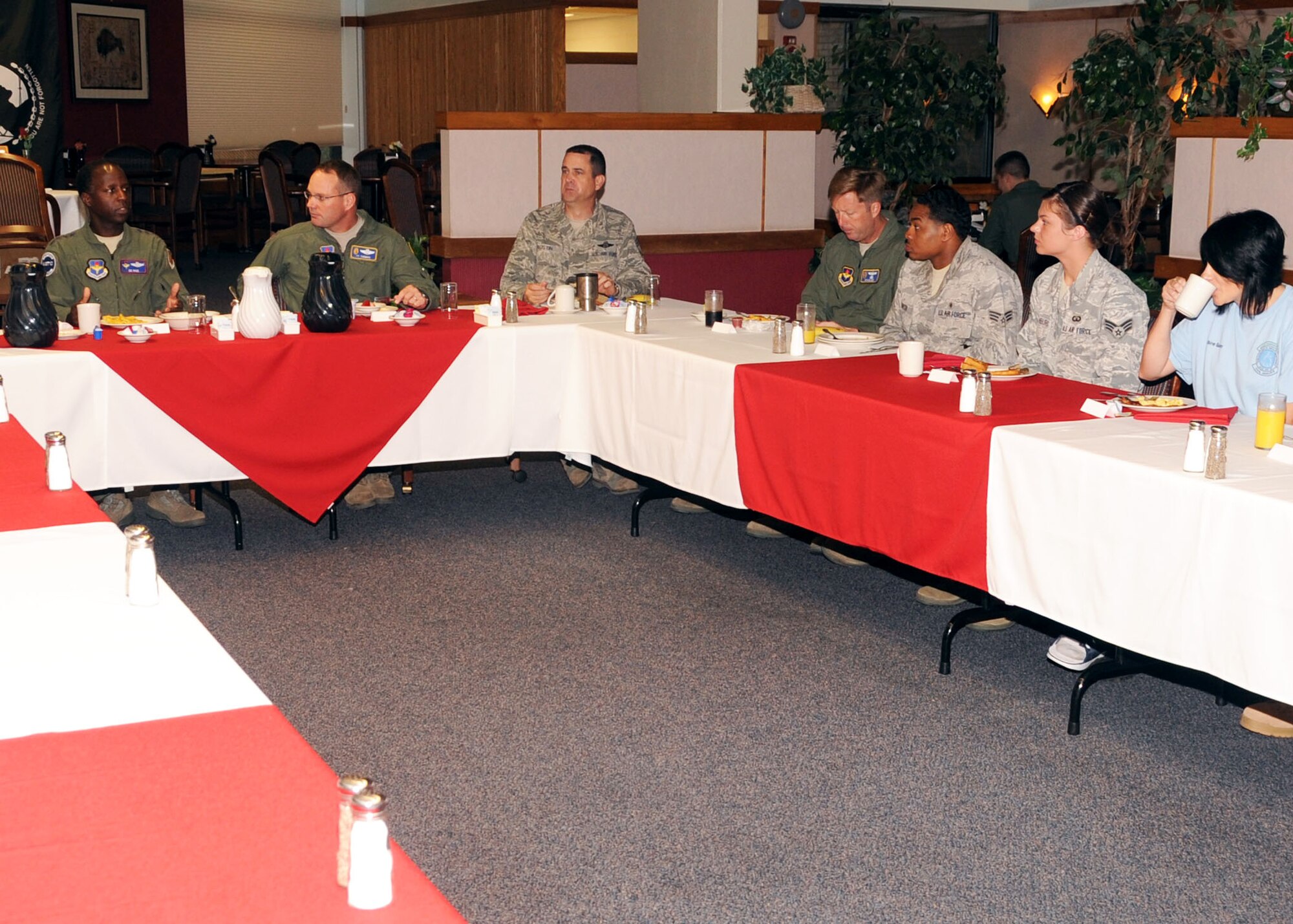 ALTUS AIR FORCE BASE Okla. - Gen. Edward A. Rice Jr., commander of Air Education Training Command,  speaks to Airmen and civililians during a breakfast April 22. General Rice spoke on current events in today’s Air Force and how they will impact Altus Airmen. ( U.S. Air Force photo by Airman 1st Class Christopher Toon/97th Air Mobility Wing –Public Affairs)