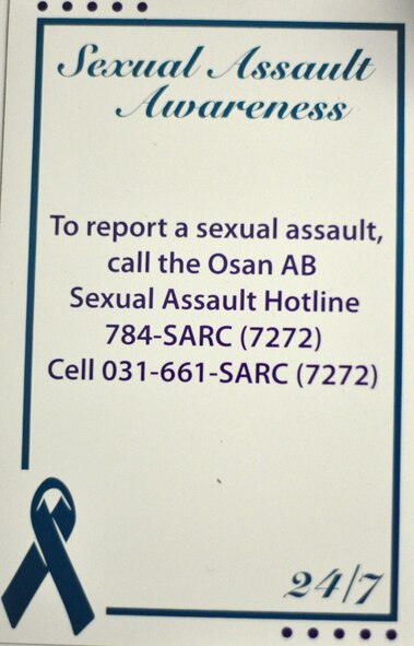 For more information on sexual assault awareness contact the SARC office at 784-2832, or to report a sexual assault call 784-7272. (U.S. Air Force photo illustration/Staff Sgt. Chad Thompson)
