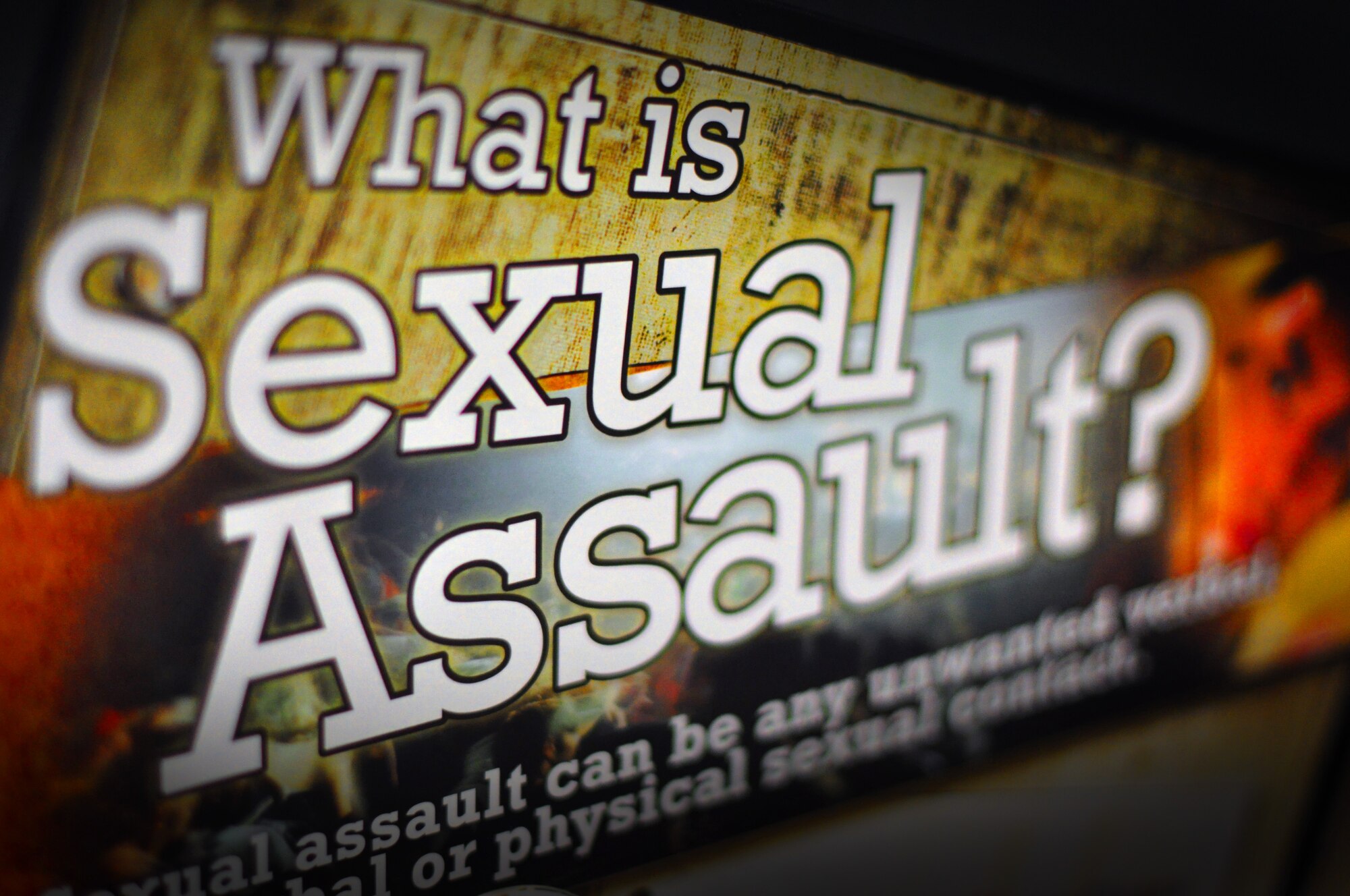 What is sexual assault, is a question that was hopefully answered during a recent showing of "Sex Signals" at Osan's base theater April 25 and 26. The show was brought to the base to help align with a recent policy signed by the Secretary of the Air Force and Air Force Chief of Staff to eliminate sexual assault from the Air Force. "Sex Signals" presents a series of various dating scenes performed by professional actors who bring realistic circumstances to life and allow Airmen to learn about sexual assault in a "lively and humorous" way. (U.S. Air Force photo illustration/Staff Sgt. Chad Thompson)