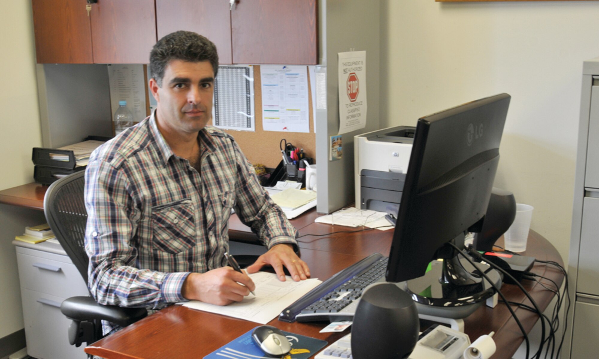 Senhor Arsénio Romeiro, a native and current resident of the town Serreta, is a financial analyst in the 65th Comptroller Squadron and is the latest of his family to be employed with the U.S. Forces at Lajes for the past 22 years.  (Photo by Manuel Martins)