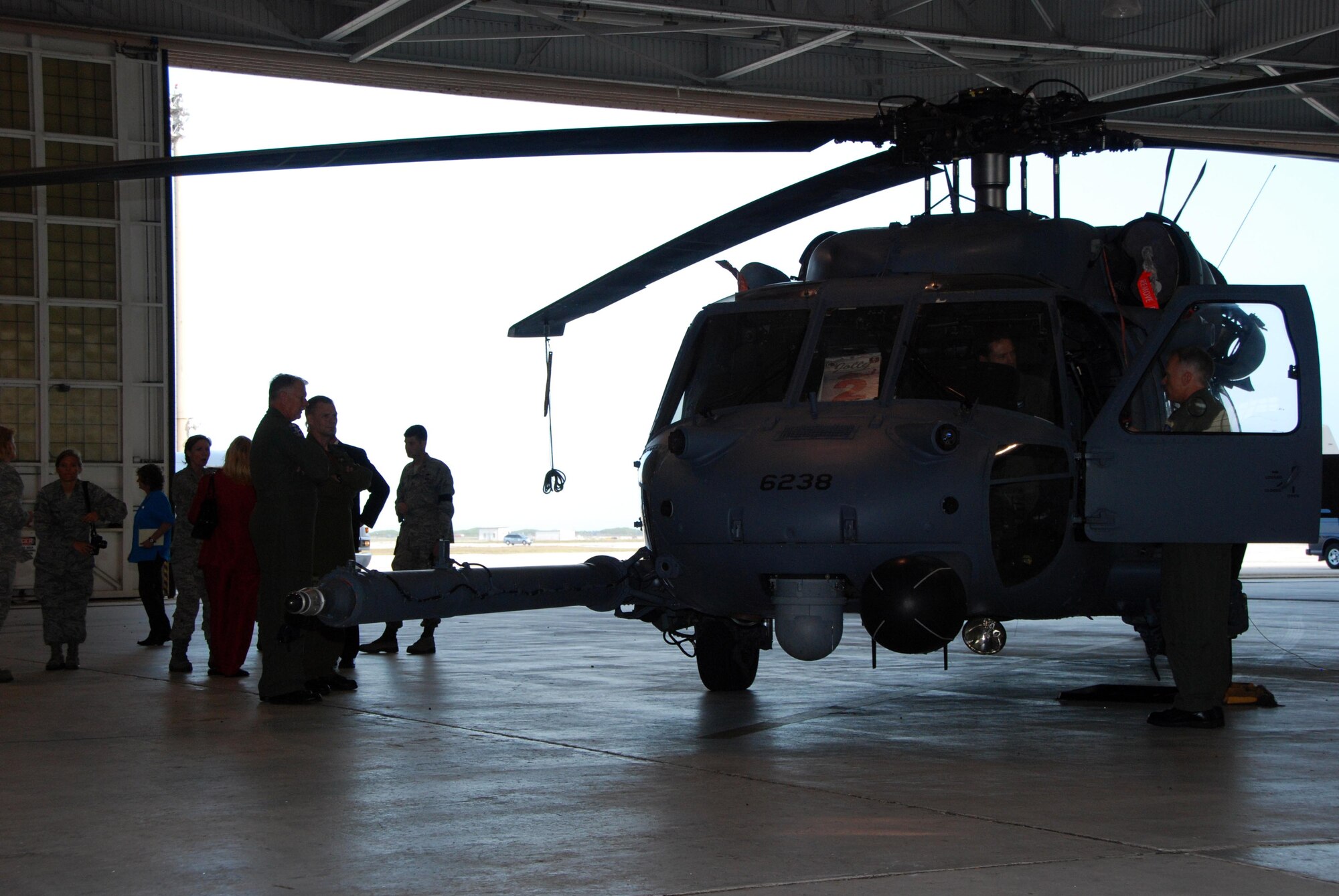 Visitors to the 920th Rescue Wing examine a static display of a HH-60G Pave Hawk at Patrick AFB, Fla. (U.S. Air Force photo by: Capt. Jared Scott)