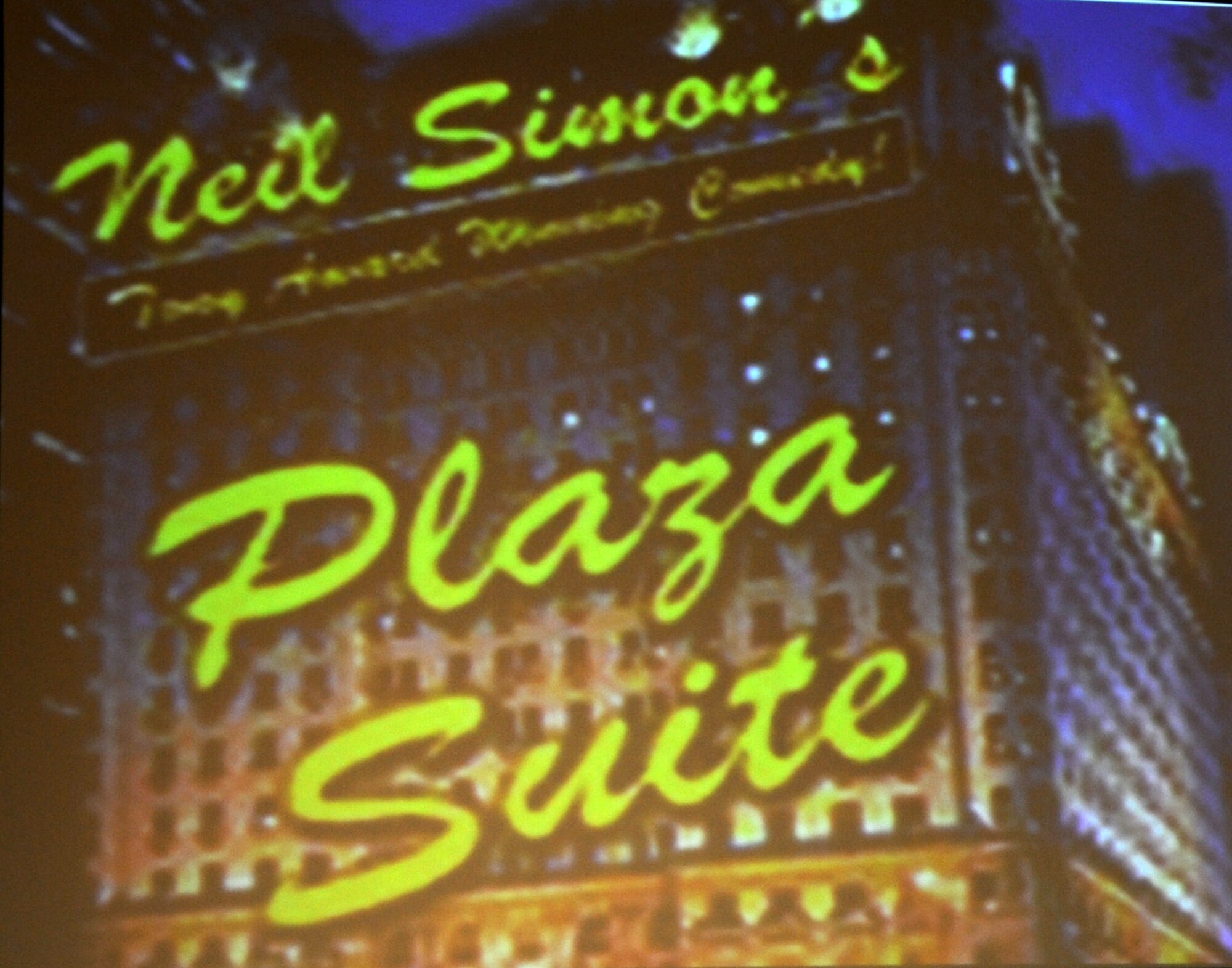BUCKLEY AIR FORCE BASE, Colo. -- 460th Security Forces Squadron brings us Neil Simon's "Plaza Suite" April 29, 2011. It is showing tonight for one night only at the LDC. Time magazine quotes it as "an avalanche of hilarity." (U.S. Air Force photo by Airman1st Class Marcy Glass)
