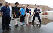 Westover hosted approximately 170 students from local high schools, including 15 Springfield middle school students, as part of the fourth annual Hispanic Youth Leadership Symposium (HYLS) held on the base April 27. The students participated in events including performing military first aid, marching in formation, touring a C-5 jet, and launching model rockets. The goal of HYLS is to reach out to Hispanic youth who have the potential to make a difference and become future leaders. (US Air Force photo/Master Sgt. Andrew Biscoe)