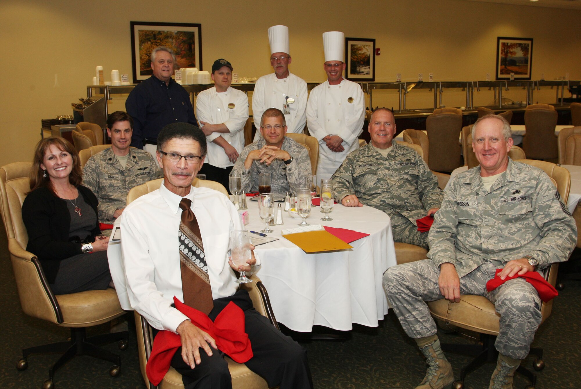Services personnel, Chefs, and panel of judges. (U.S. Air Force Photo/Don Peek)