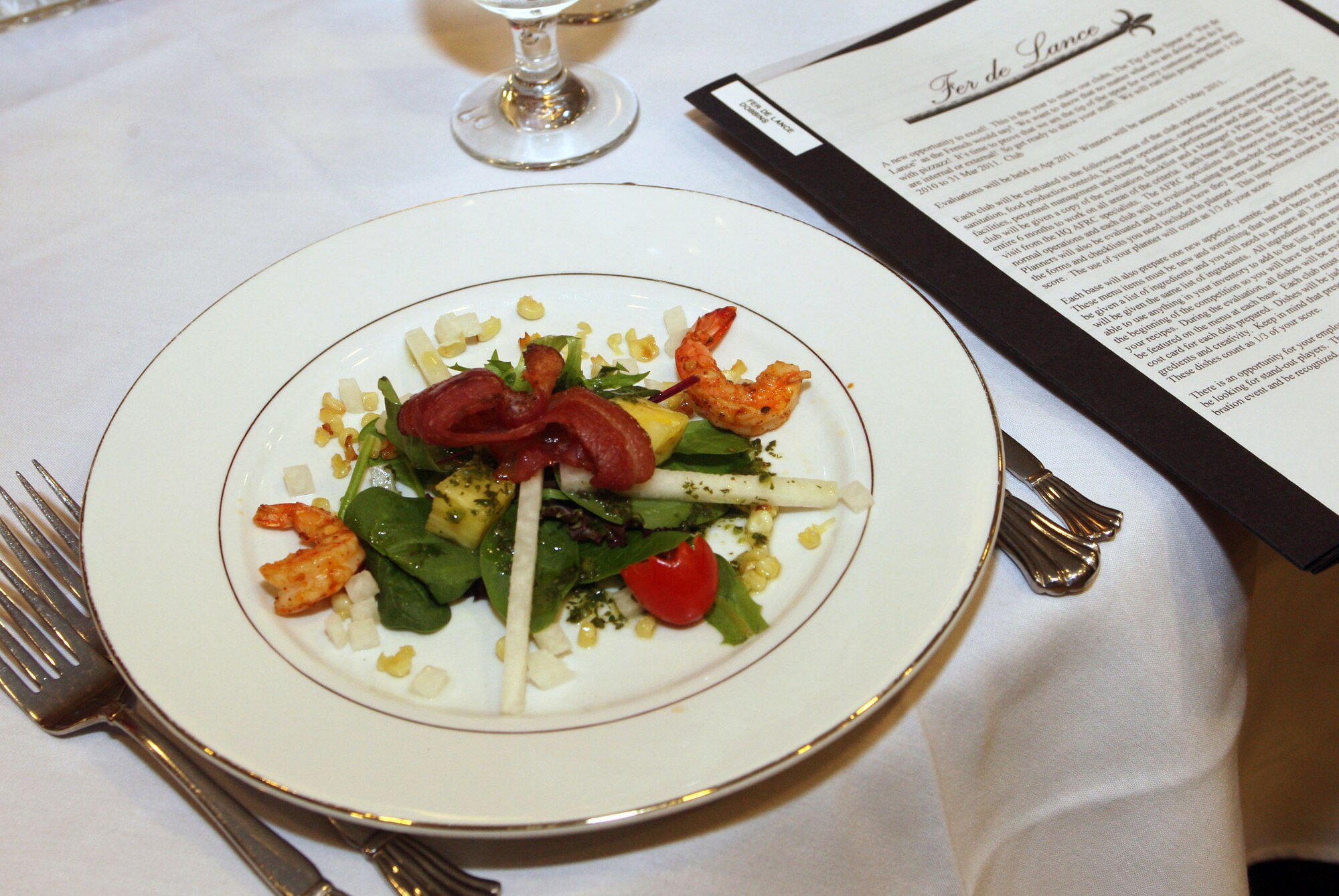 The food competition started with an appetizer. (U.S. Air Force Photo/Don Peek)