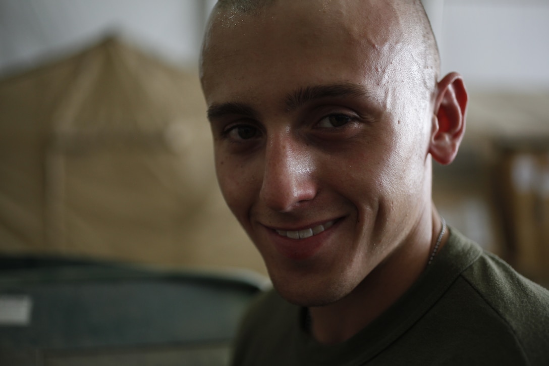 Cpl. Leonard R. Knudsen Jr. works as an airframe mechanic with Marine Heavy Helicopter Squadron 464 in Camp Bastion, Afghanistan. The Chicago native said his role in the war became real to him when he was asked to repair a bullet hole after one of the squadron’s CH-53E Super Stallions received small-arms fire in support of combat operations in Afghanistan.