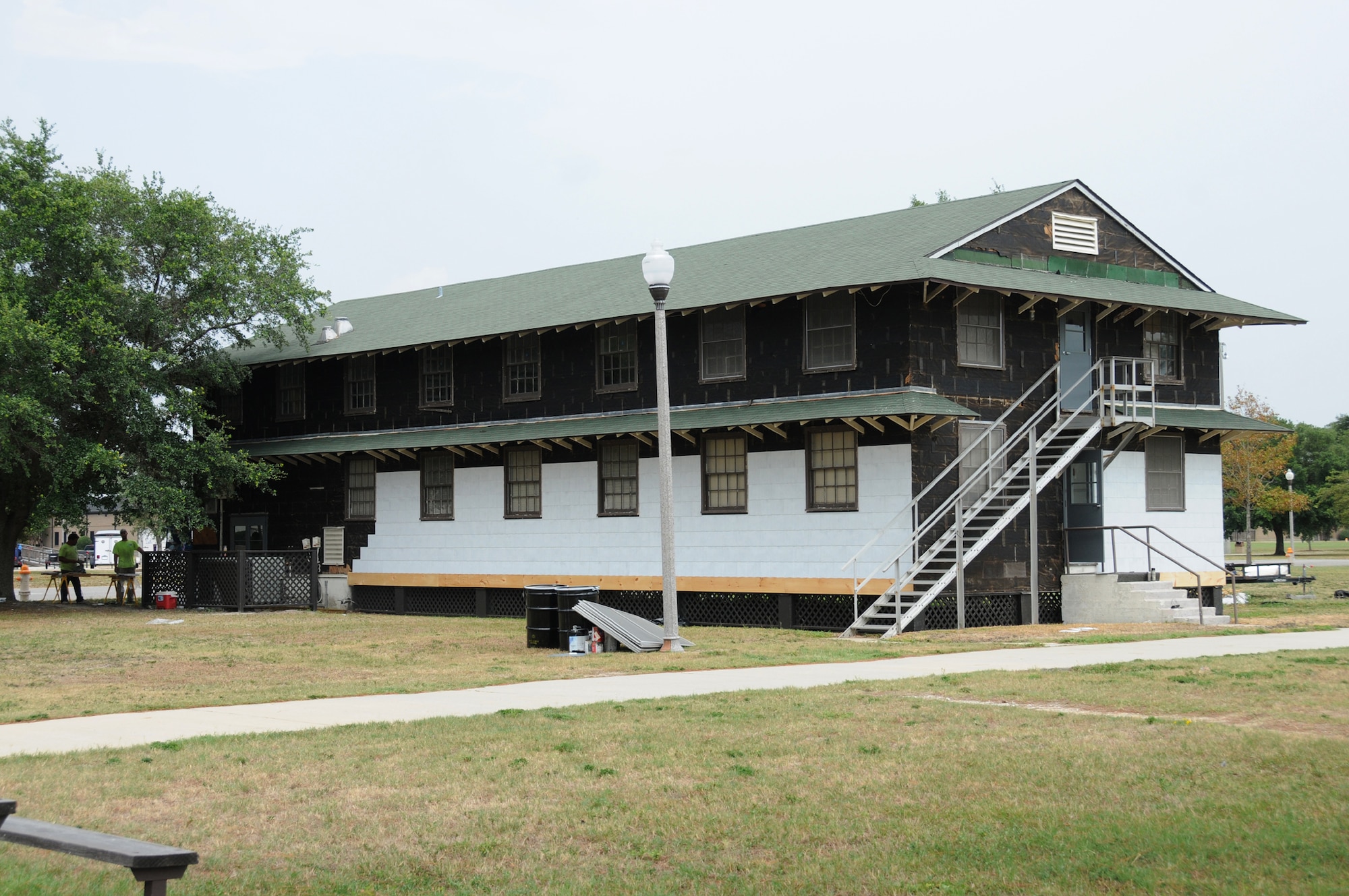 Renovations on one of Keesler’s original structures at 602 Meadows Drive are scheduled to be finished in September.  Upgrades include new heating and air conditioning, siding and asbestos abatement. The building has served many purposes over the years including most recently a heritage center where old photographs, artifacts and memorabilia were housed.  (U.S. Air Force photo by Kemberly Groue)