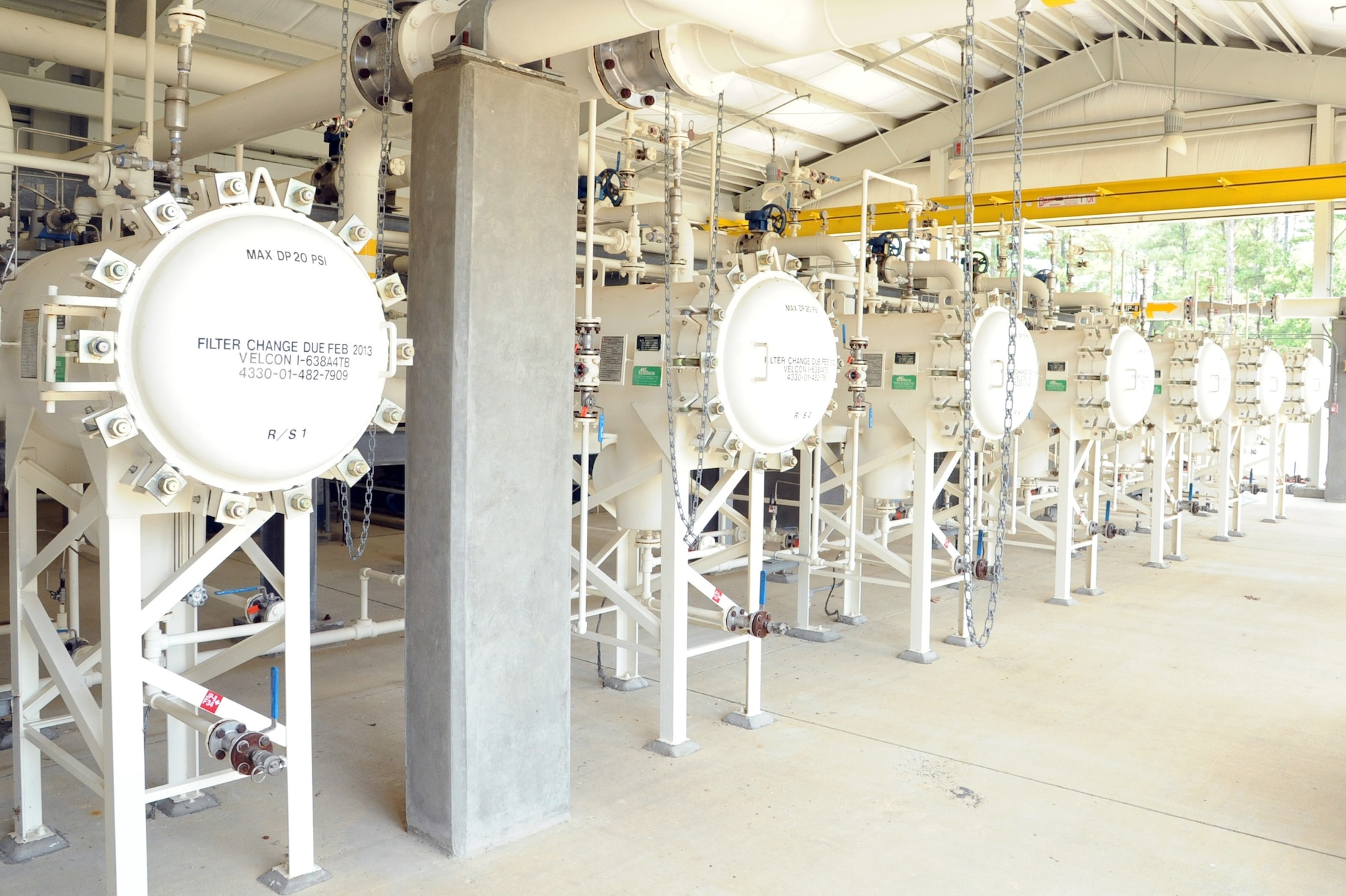 SEYMOUR JOHNSON AIR FORCE BASE, N.C. - The 4th Logistics Readiness Squadron has seven filter separators that recycle fuel and save money. The separators remove contaminants and water from jet fuel. (U.S. Air Force photo by Senior Airman Whitney Lambert/ Released) 