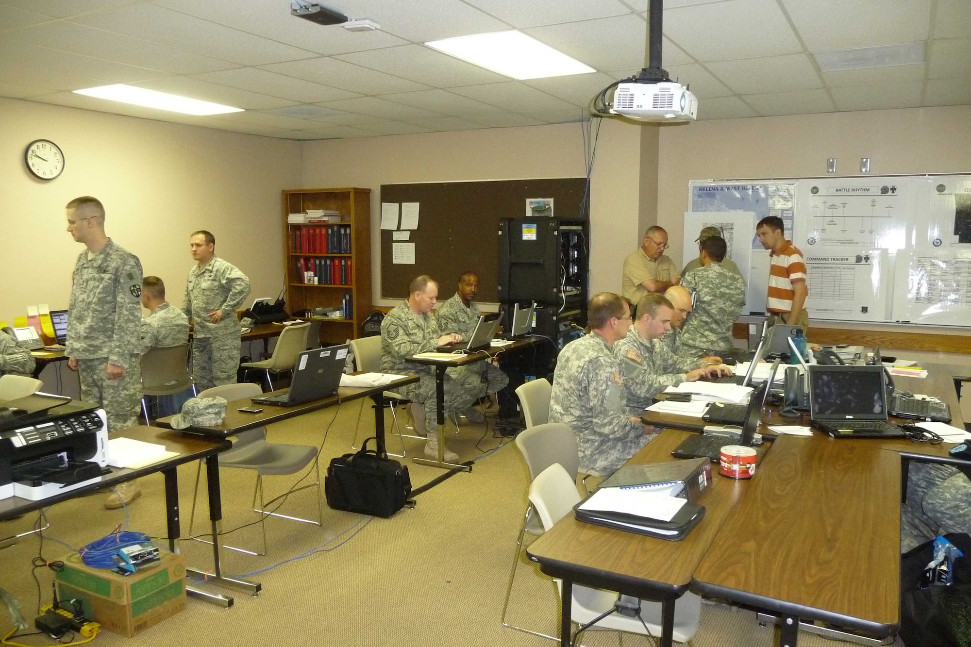 Eleven members of the 439th Communications Squadron participated in
Operation Delta Care in Arkansas in July.  The exercise provided
health-screening for residents in the flood-ravaged Mississippi Delta
region. (US Air Force photo)
