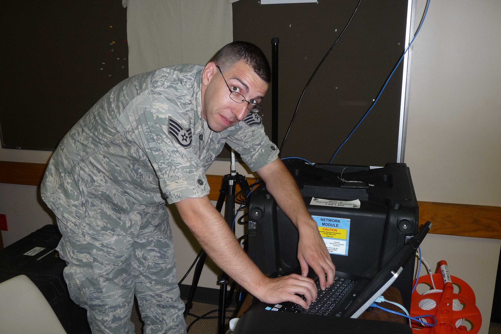 Eleven members of the 439th Communications Squadron participated in
Operation Delta Care in Arkansas in July.  The exercise provided
health-screening for residents in the flood-ravaged Mississippi Delta
region. (US Air Force photo)
