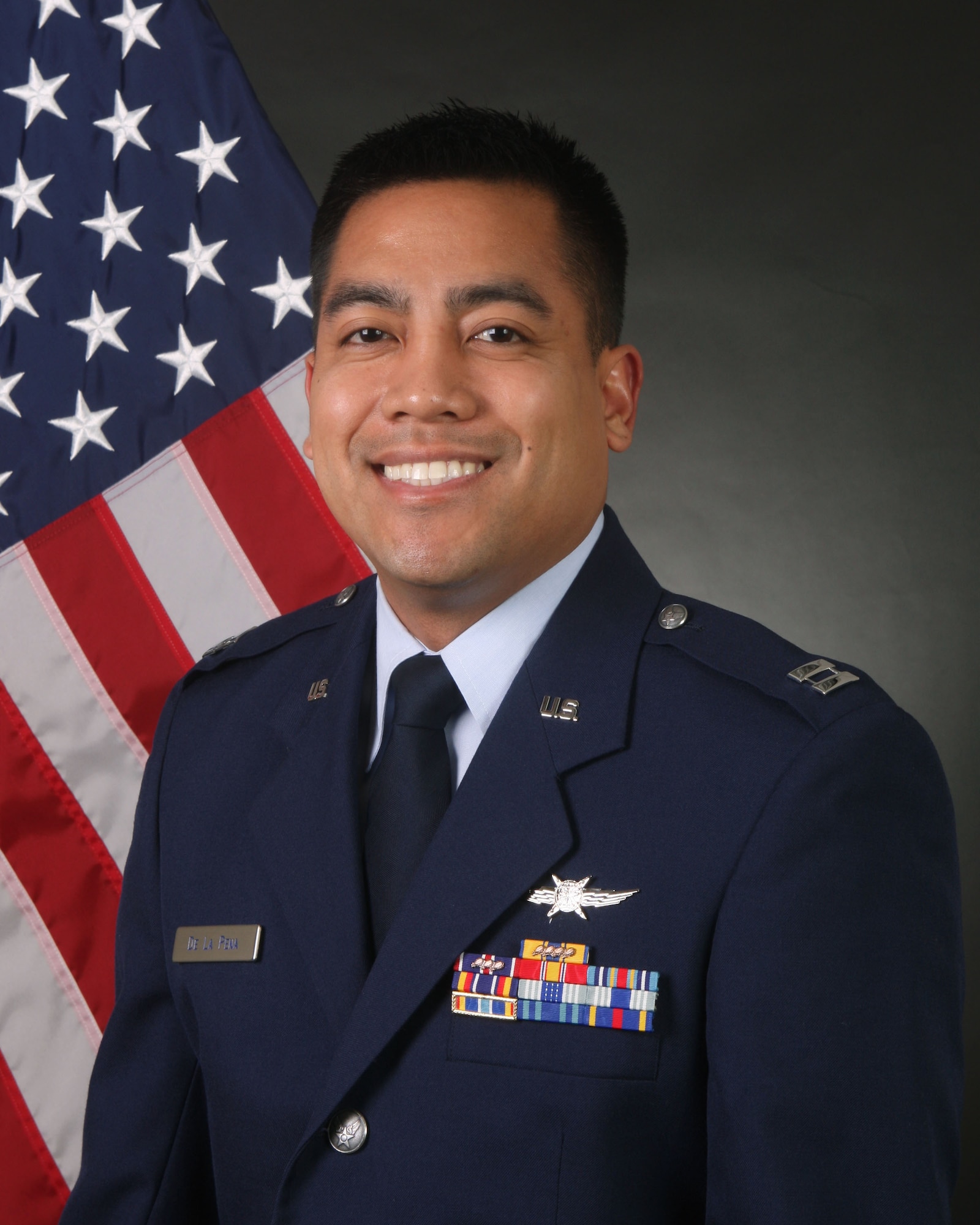 Capt. Jamison S. de la Peña is the commander of the 94th Communications flight, Dobbins Air Reserve Base, Ga. "The mission of the U.S. Air Force is to fly, fight and win, in air, space and cyberspace," said de la Peña. "That is our ultimate purpose and what we have been charged to accomplish as Airmen." (U.S.Air Force photo/Don Peek)