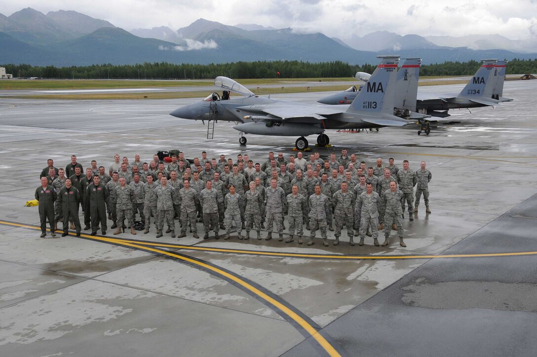 The 104th Fighter Wing, Massachusetts Air National Guard, deployed 131 Airmen to Joint Base Elmendorf-Richardson, Alaska in support of a joint training mission.  (U.S.A.F. photograph by Technical Sergeant, Anthony M. Mutti)
