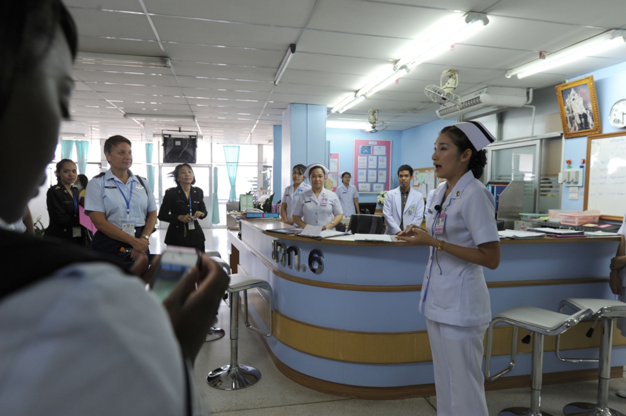 BANGKOK, Thailand - Members of the military nursing community in the Pacific region gathered at the Phramongkutklao Hospital in Bangkok Thailand on Aug. 3 for a tour of the Hospital facilities during the 2011 Asia Pacific Military Nursing Symposium, which is sponsored by Pacific Command and executed under the direction of 13th Air Force.
This is the fifth year of the symposium, which started at Hickam Air force Base in 2007, and the first time that Thailand has hosted the event.
More than 12 countries from the Asia-Pacific region have come together to build on relationships by exchanging information and techniques with one another. (U.S.  Air Force photo/Master Sgt. Cohen A. Young)
